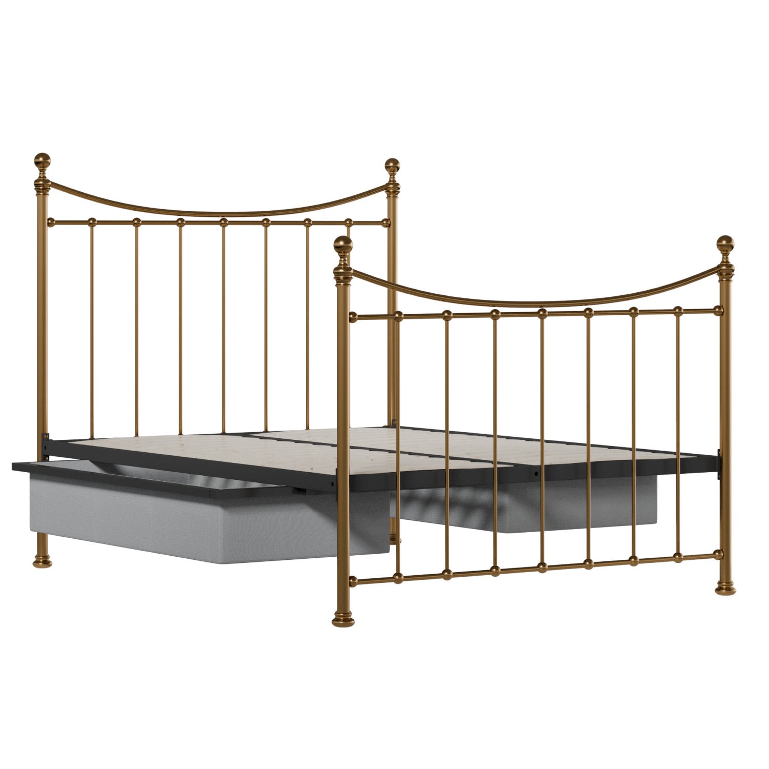 Kendal brass bed with drawers