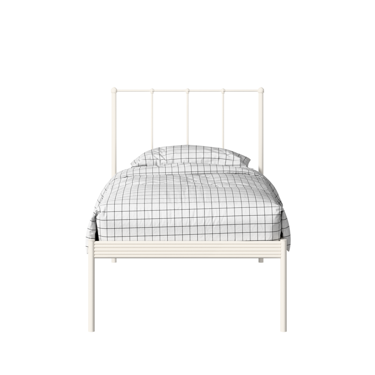 Alwyn iron/metal single bed in ivory