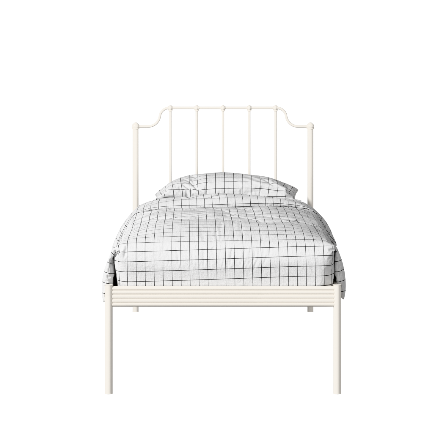 Hackney iron/metal single bed in ivory
