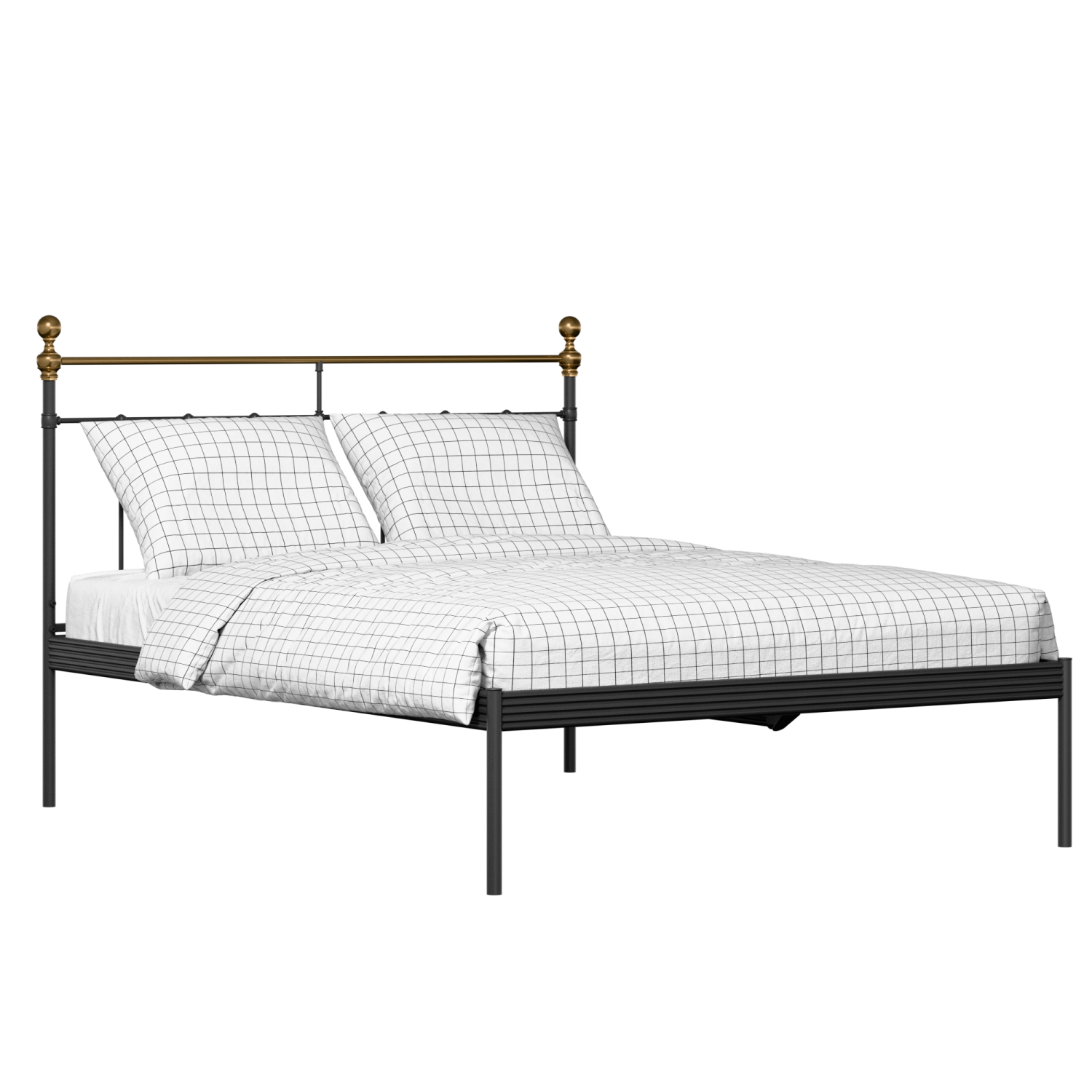 Iver iron/metal bed in black with Juno mattress