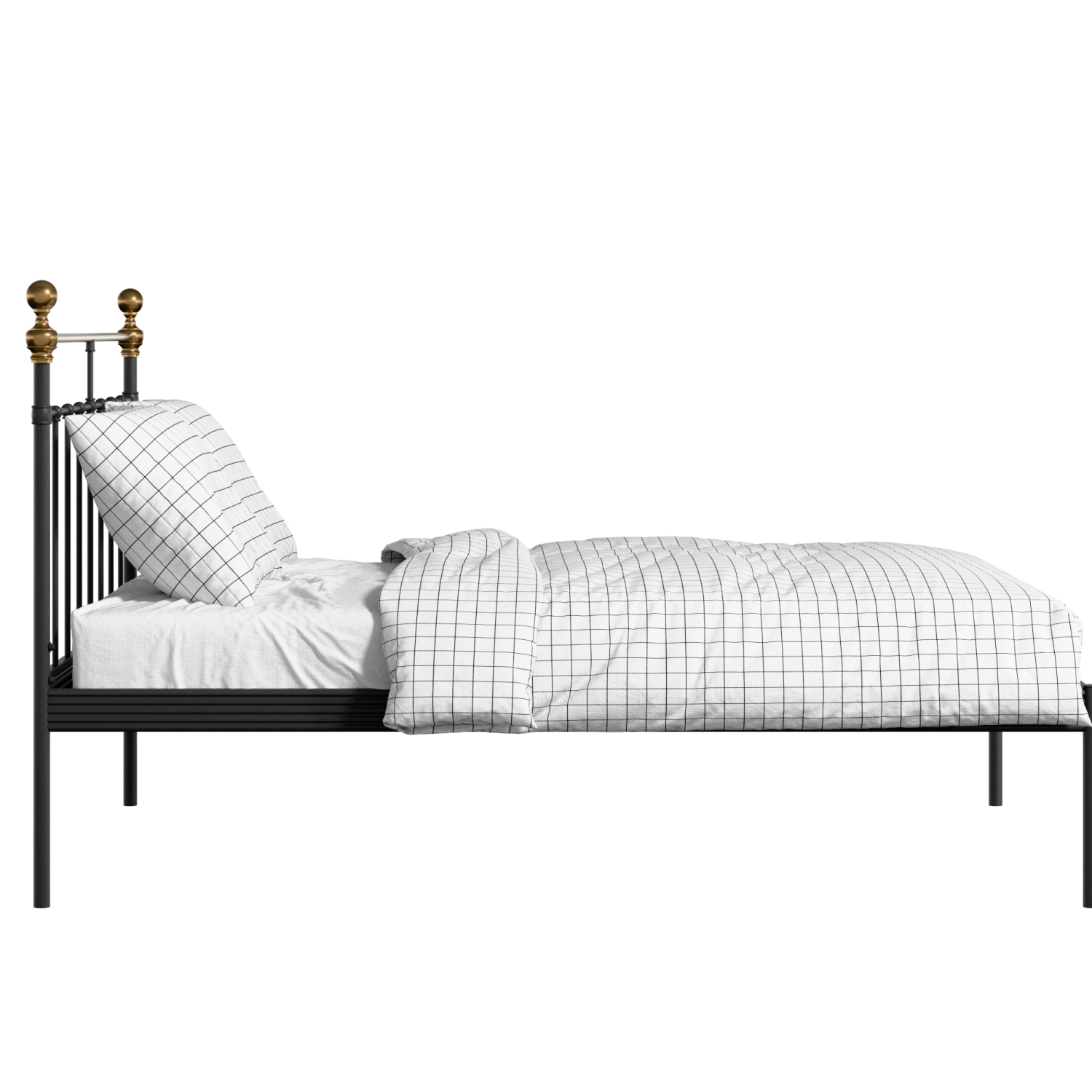 Iver iron/metal bed in black with Juno mattress