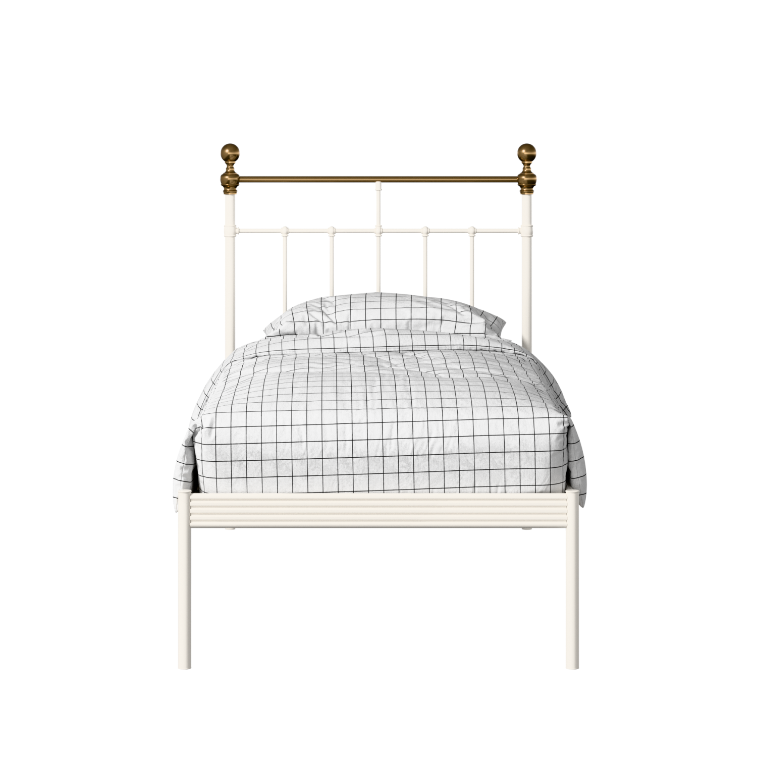 Iver iron/metal single bed in ivory