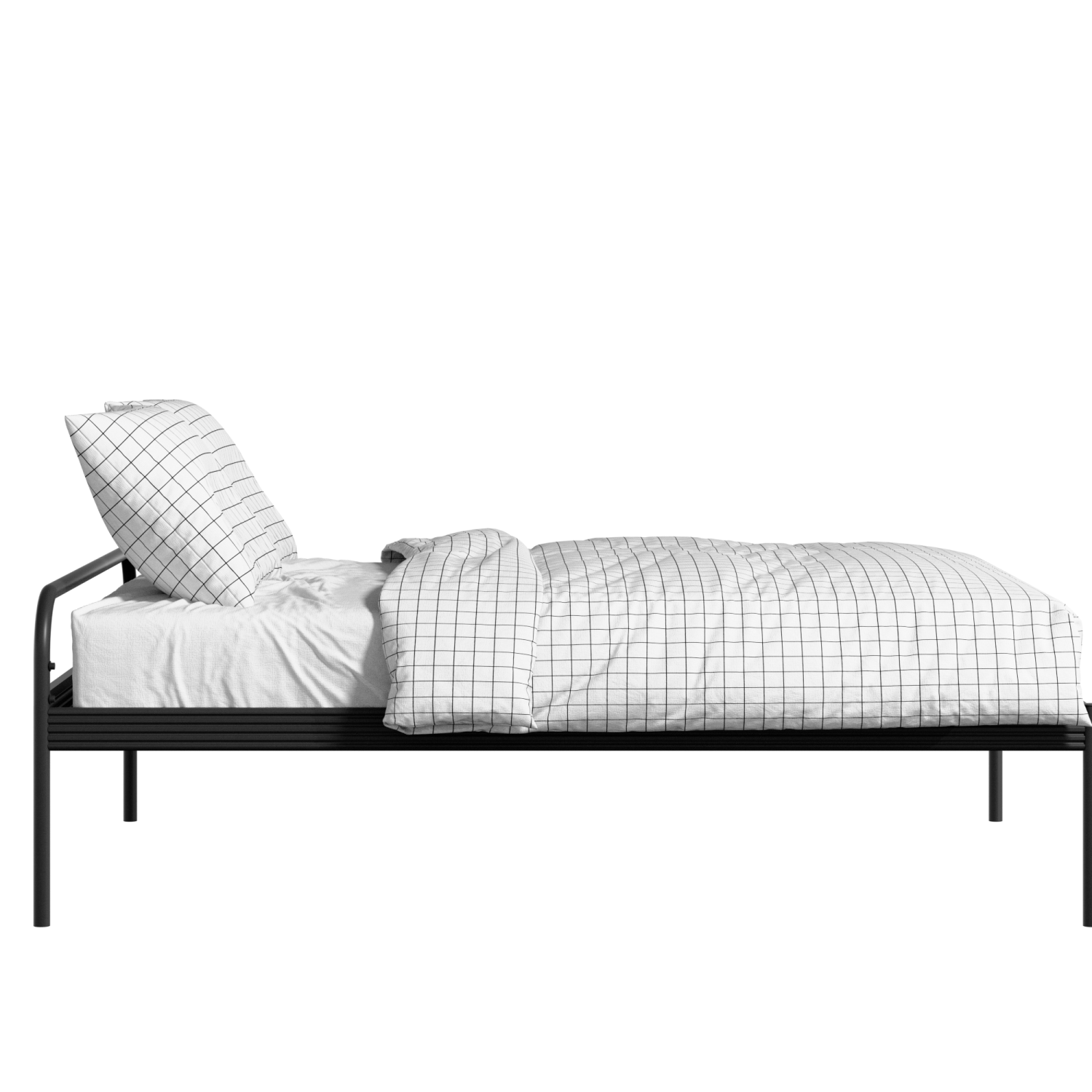 Kenton iron/metal bed in black with Juno mattress