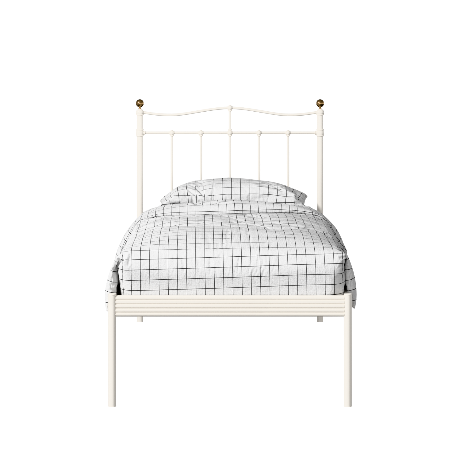 Lambeth iron/metal single bed in ivory
