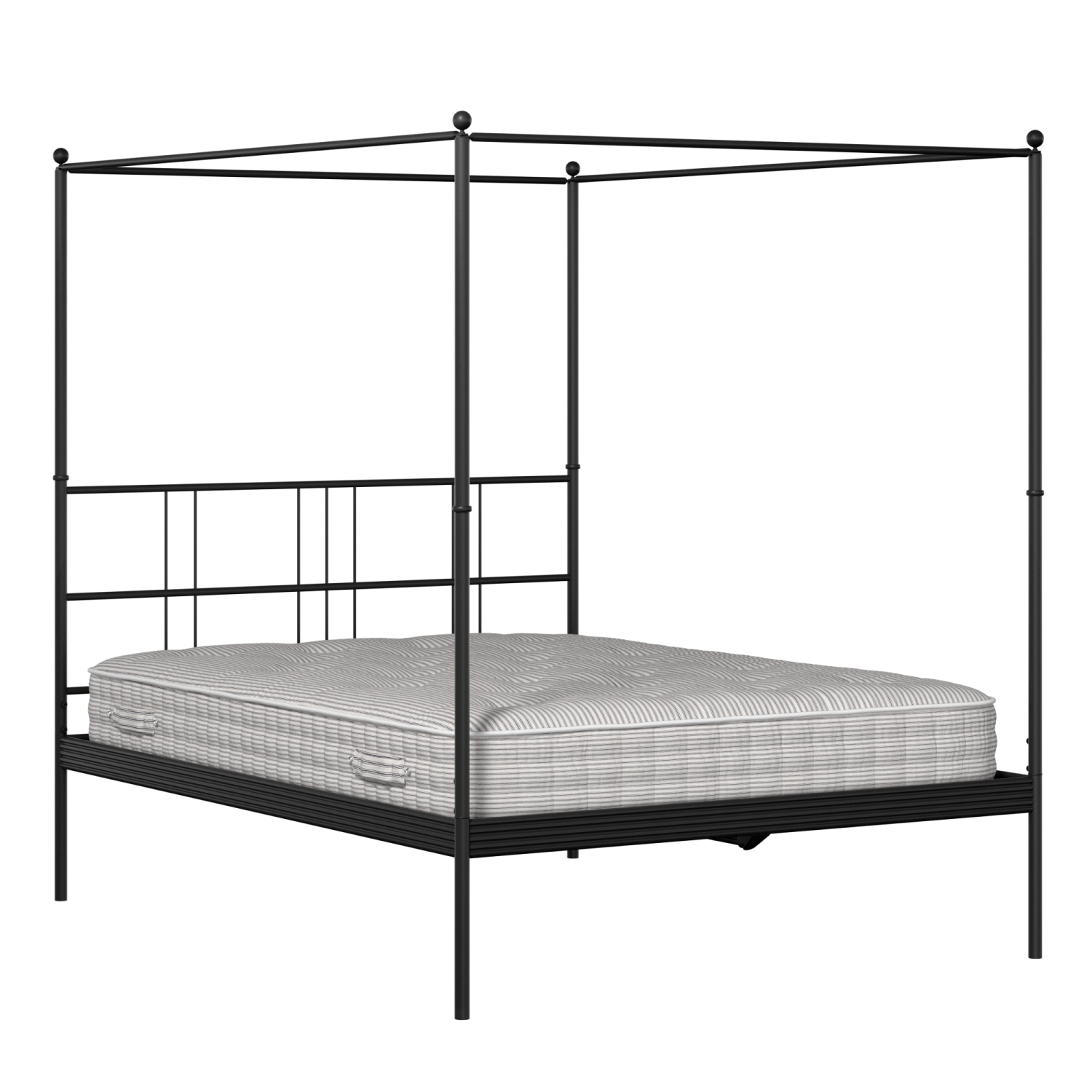 Perryn iron/metal bed in black with Juno mattress