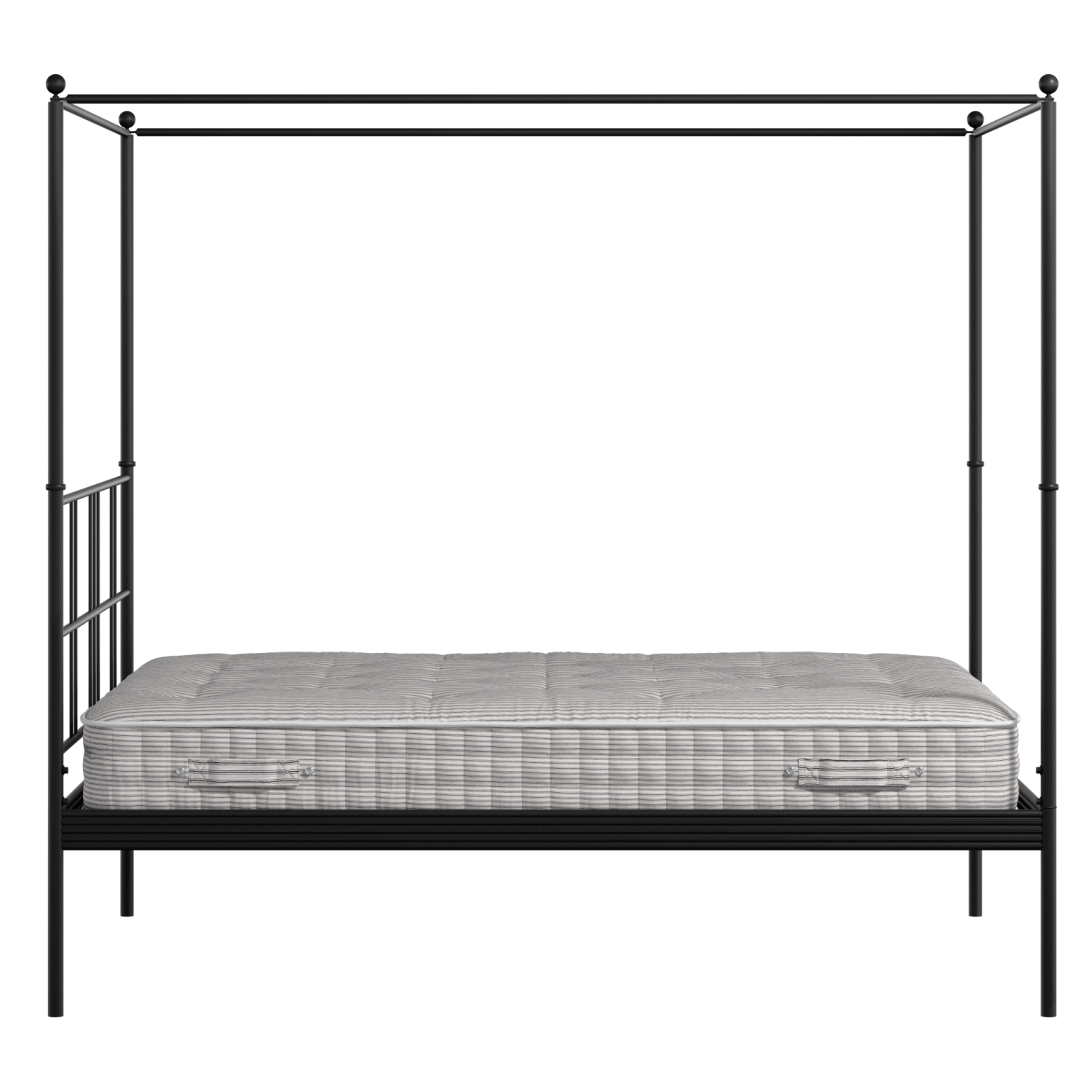 Perryn iron/metal bed in black with Juno mattress
