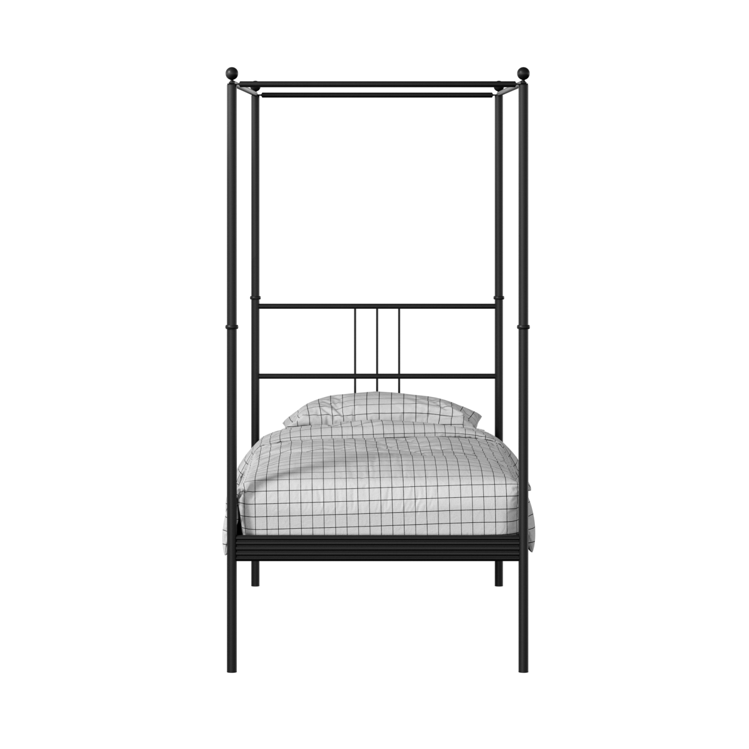 Perryn iron/metal single bed in black