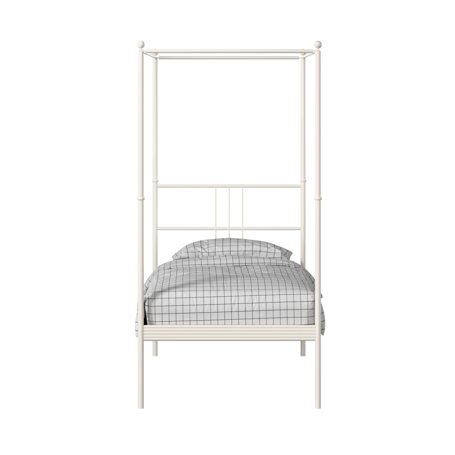 Perryn iron/metal single bed in ivory