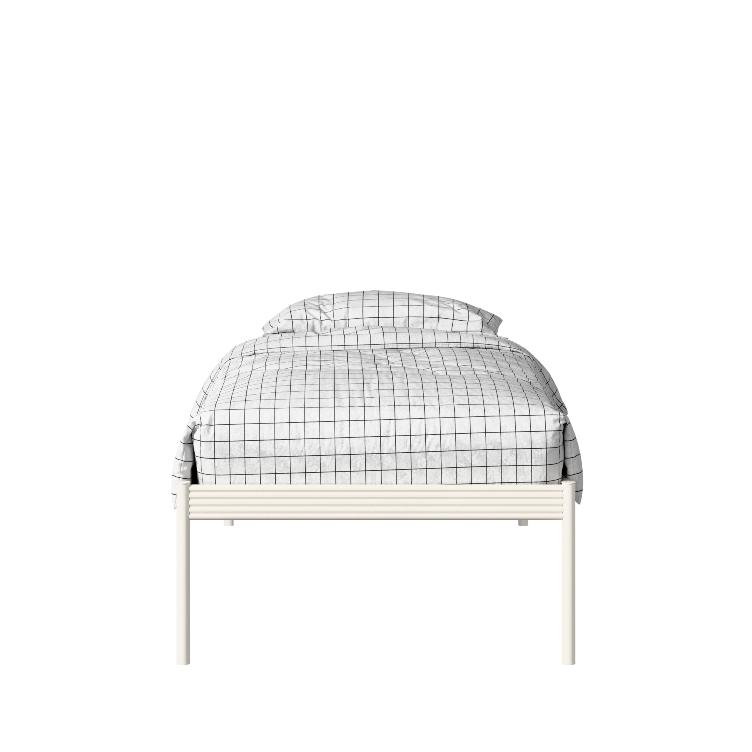Pinner iron/metal single bed in ivory