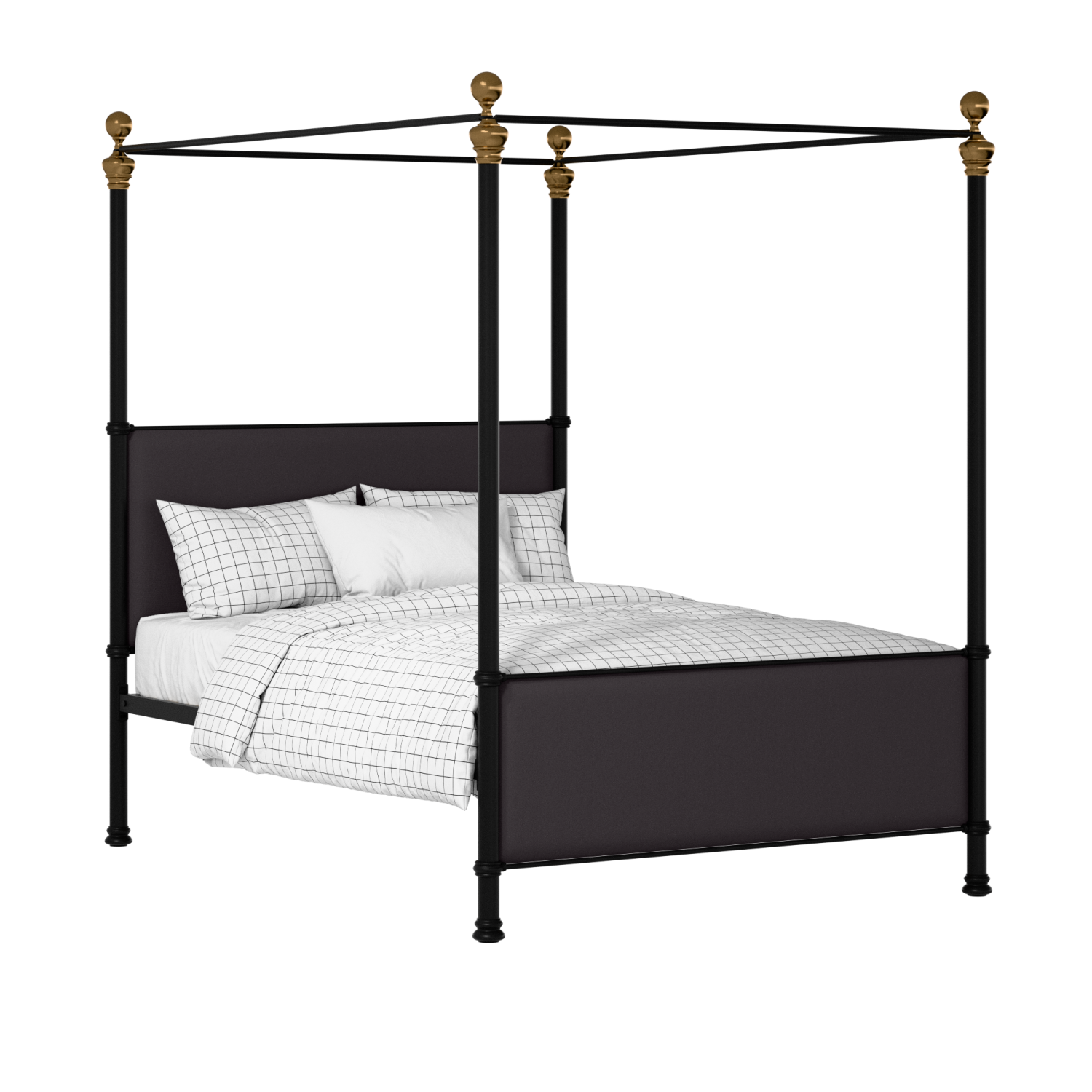 Riviere iron/metal upholstered bed in black with iron fabric