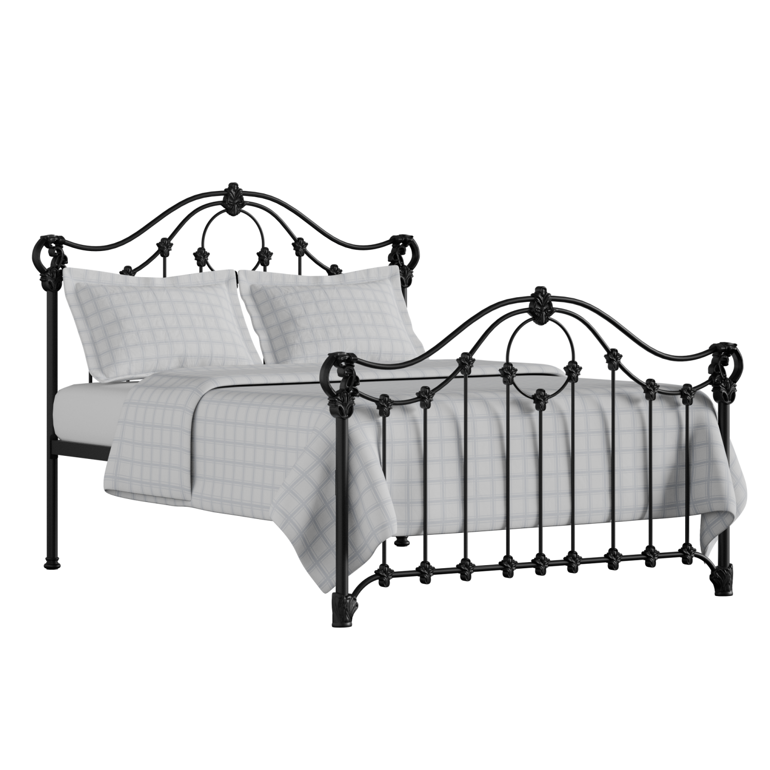 Alva iron/metal bed in black with Juno mattress