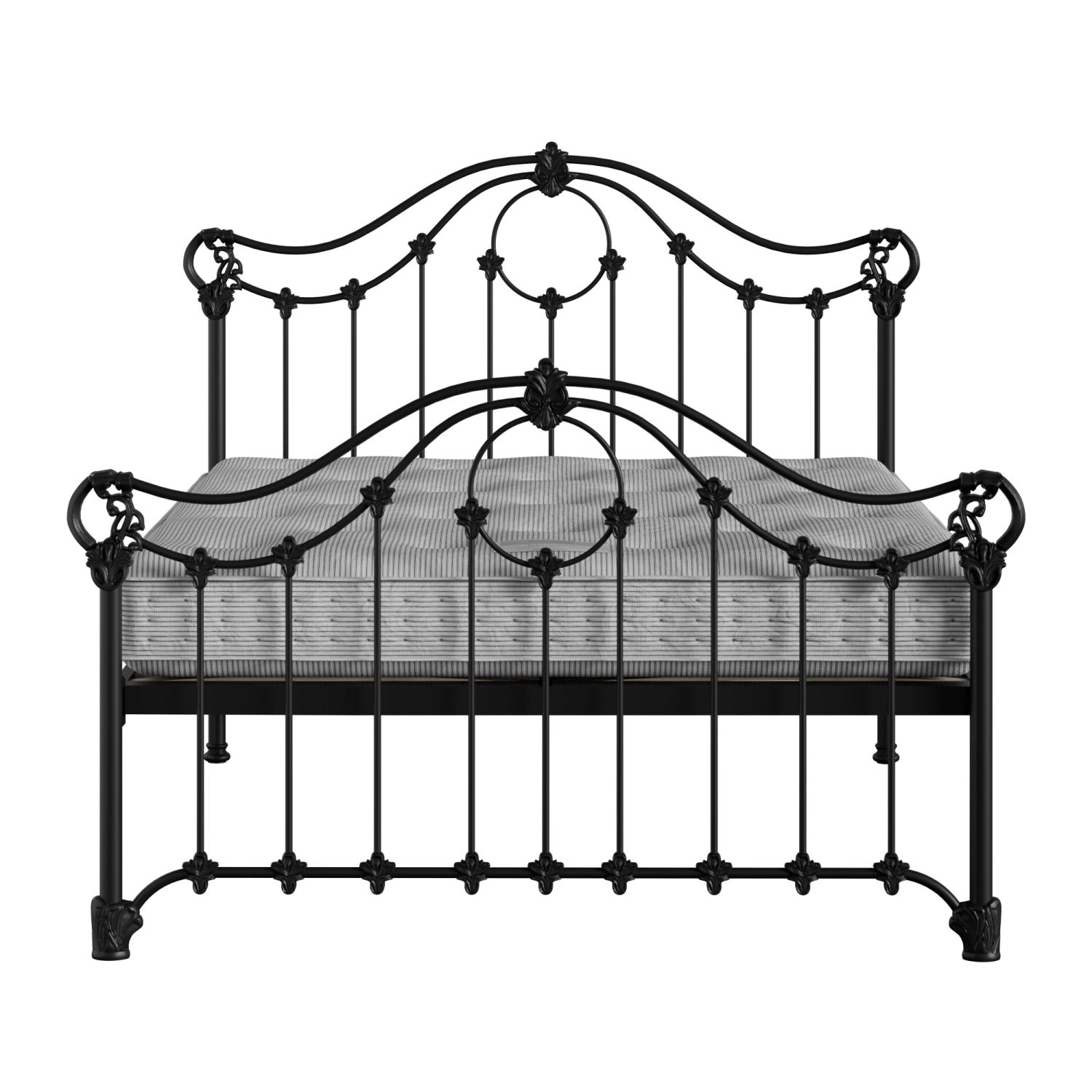 Alva iron/metal bed in black with Juno mattress