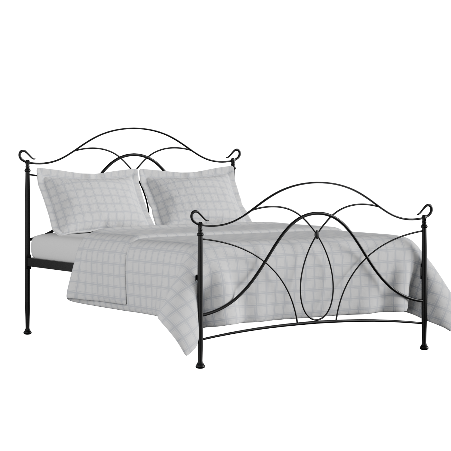 Ardo iron/metal bed in black with Juno mattress