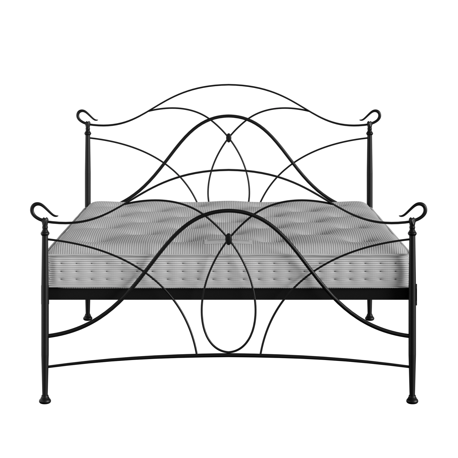 Ardo iron/metal bed in black with Juno mattress