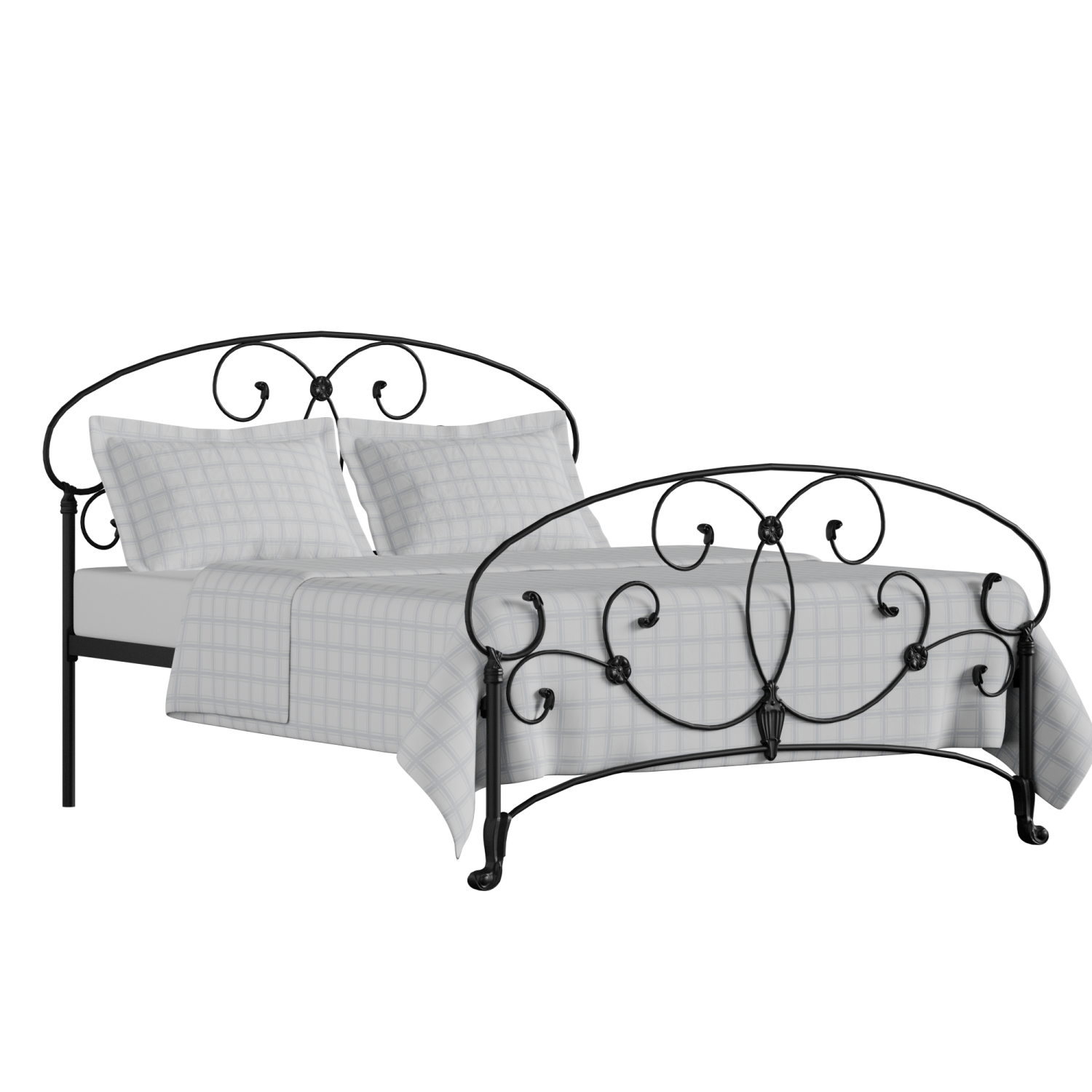 Arigna iron/metal bed in black with Juno mattress