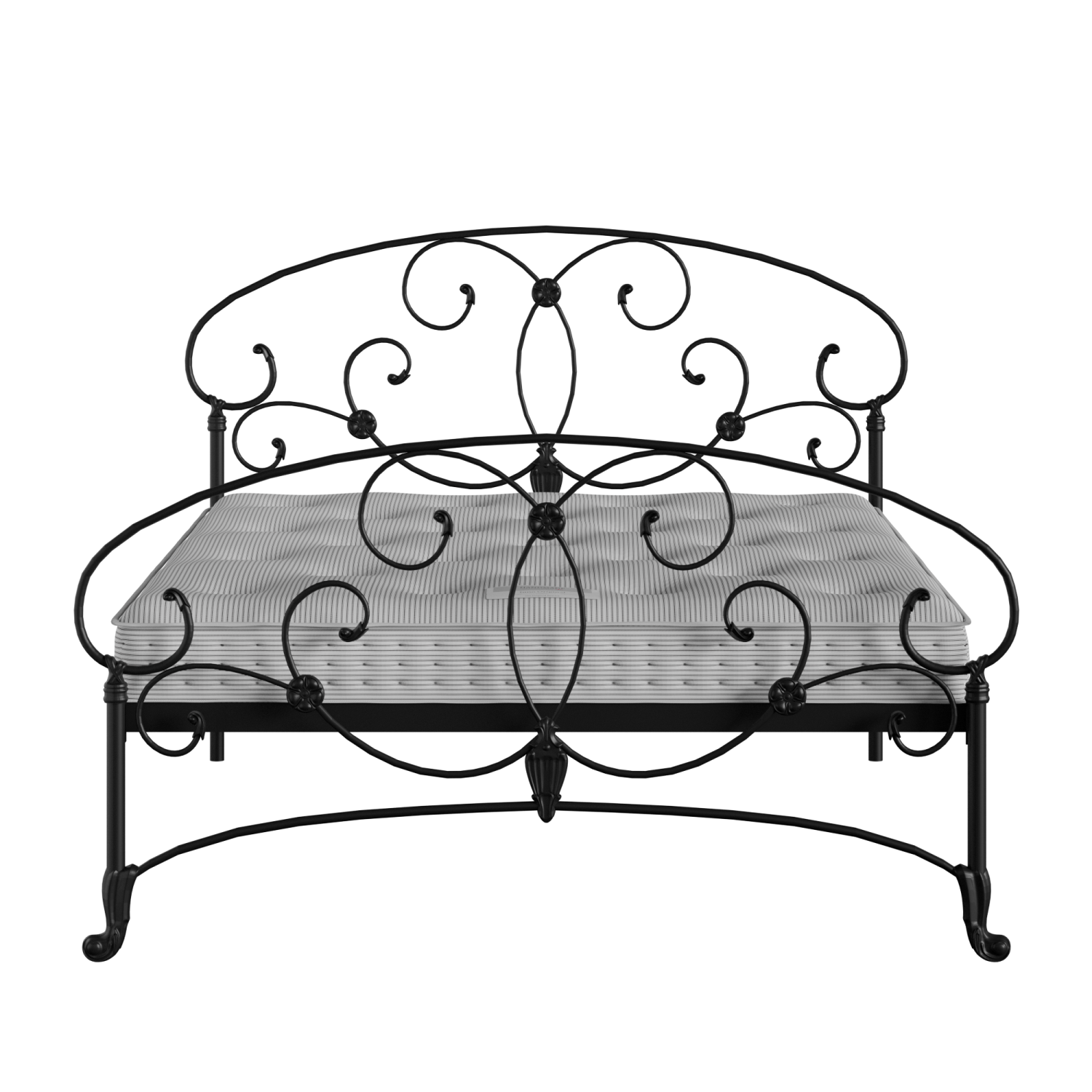 Arigna iron/metal bed in black with Juno mattress