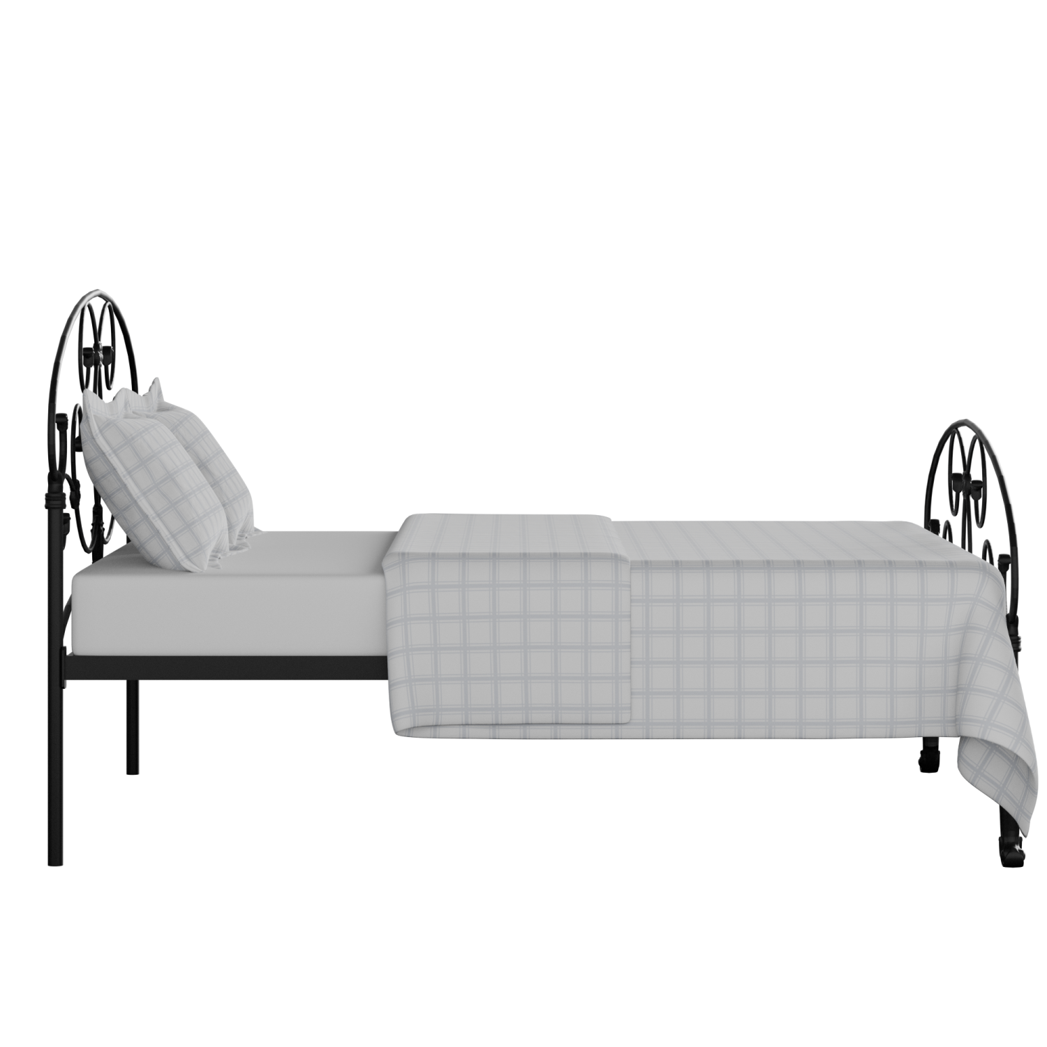 Arigna iron/metal bed in black with Juno mattress