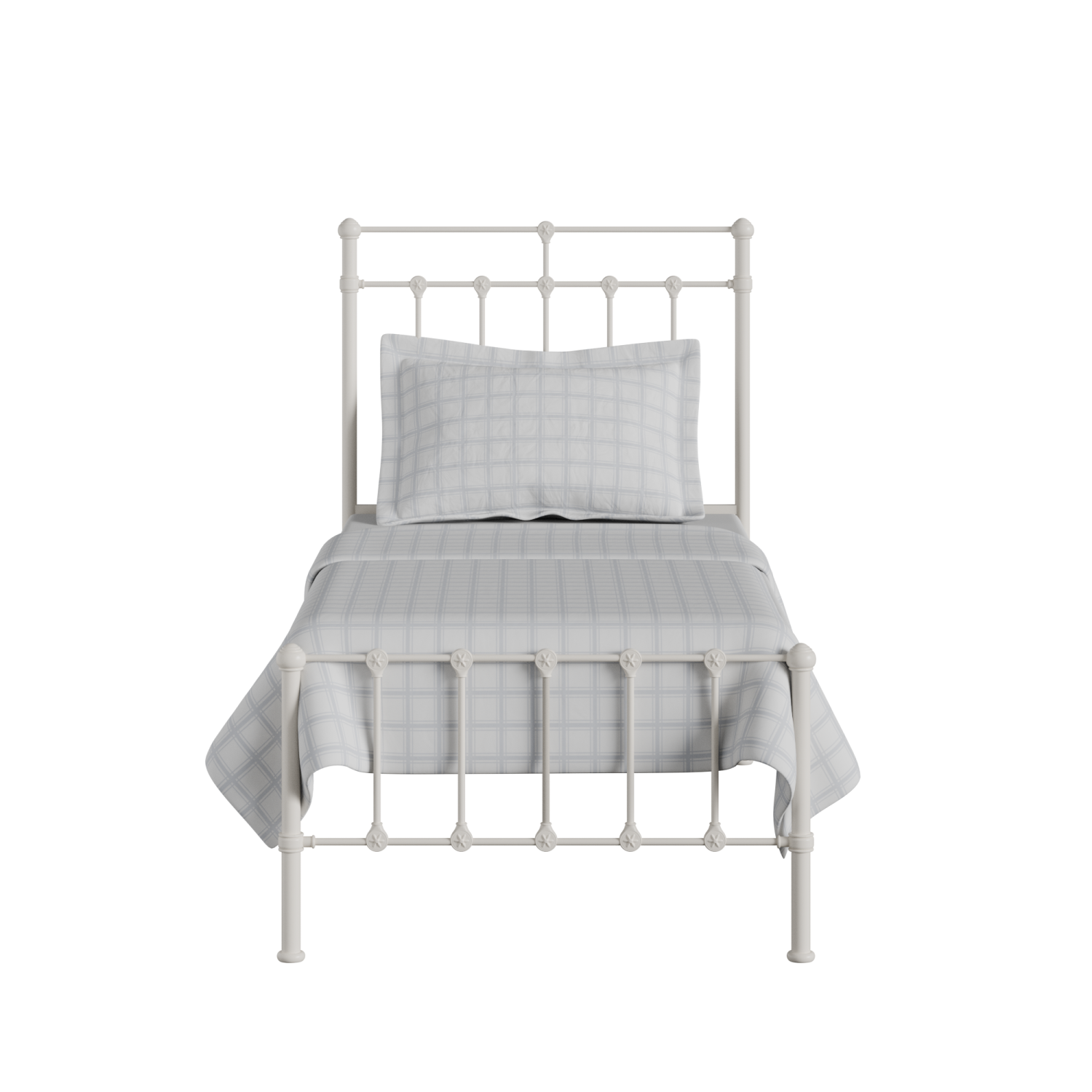 Ashley iron/metal single bed in ivory