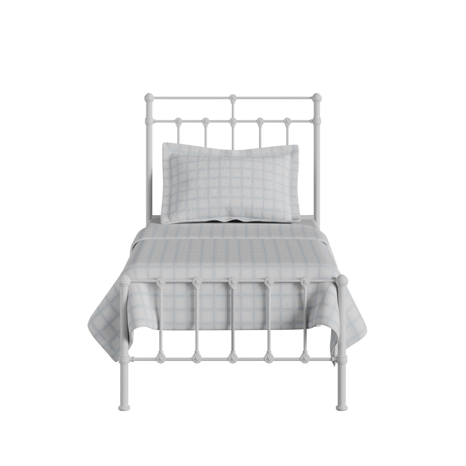 Ashley iron/metal single bed in white