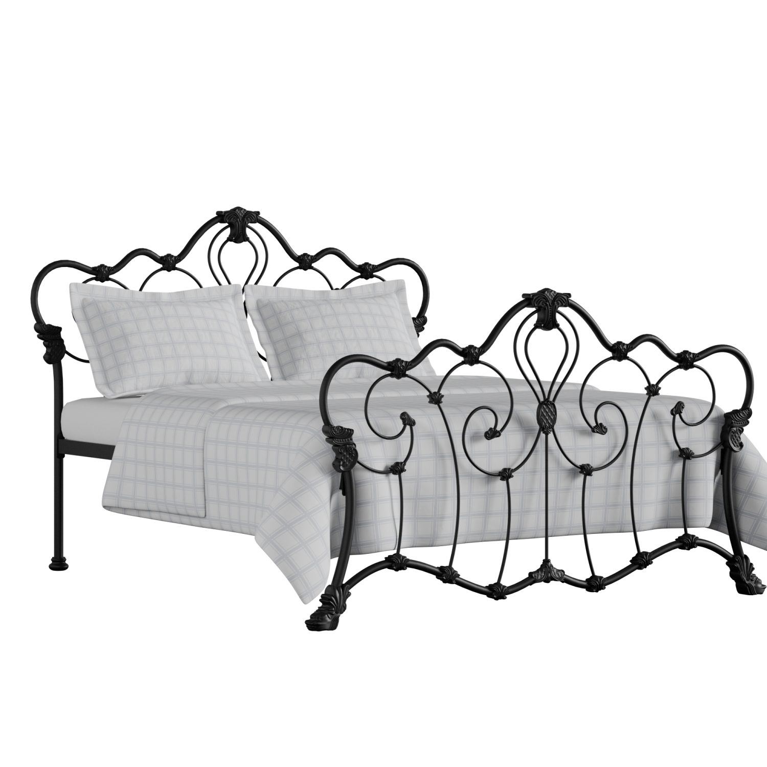 Athalone ijzeren bed in zwart met matras