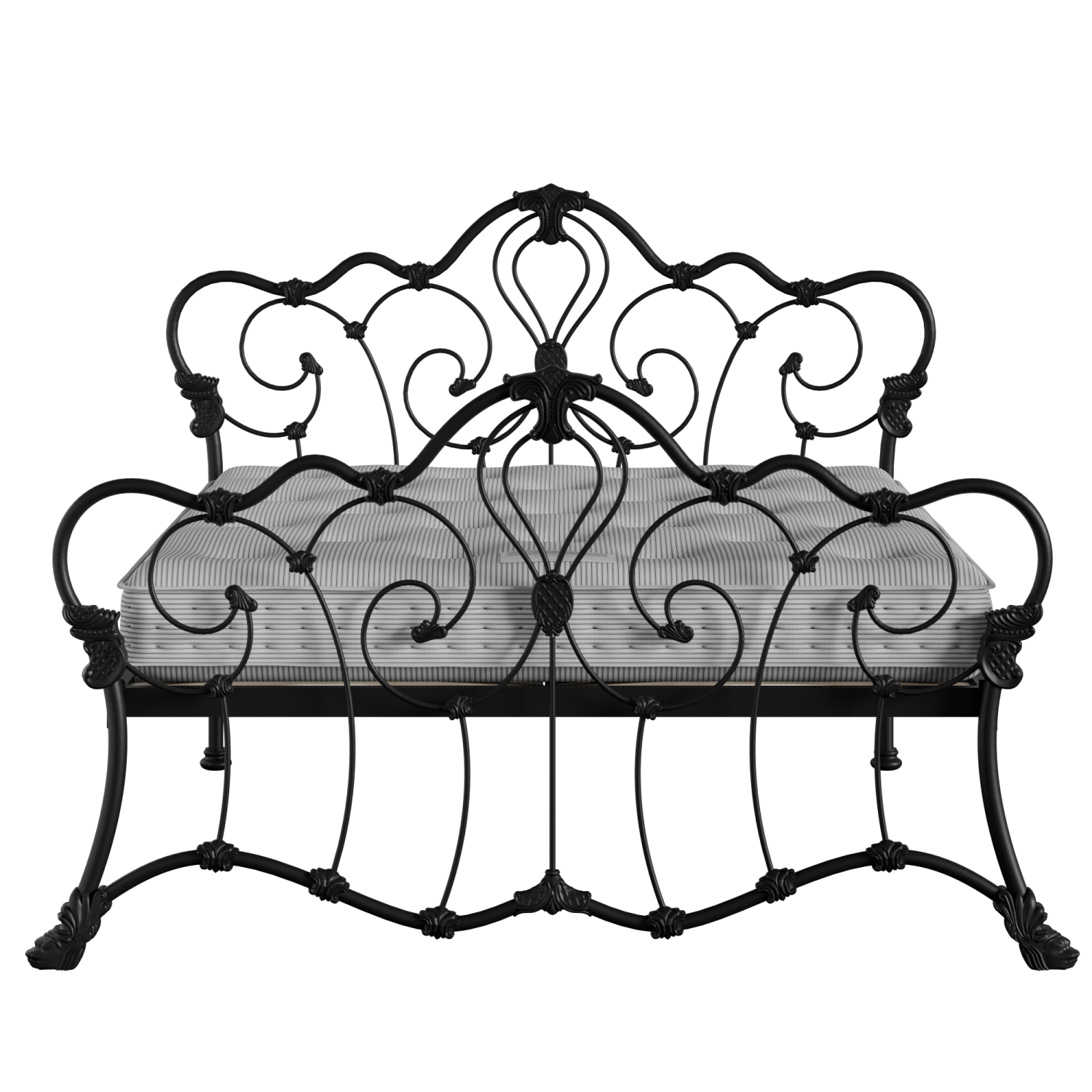 Athalone ijzeren bed in zwart met matras