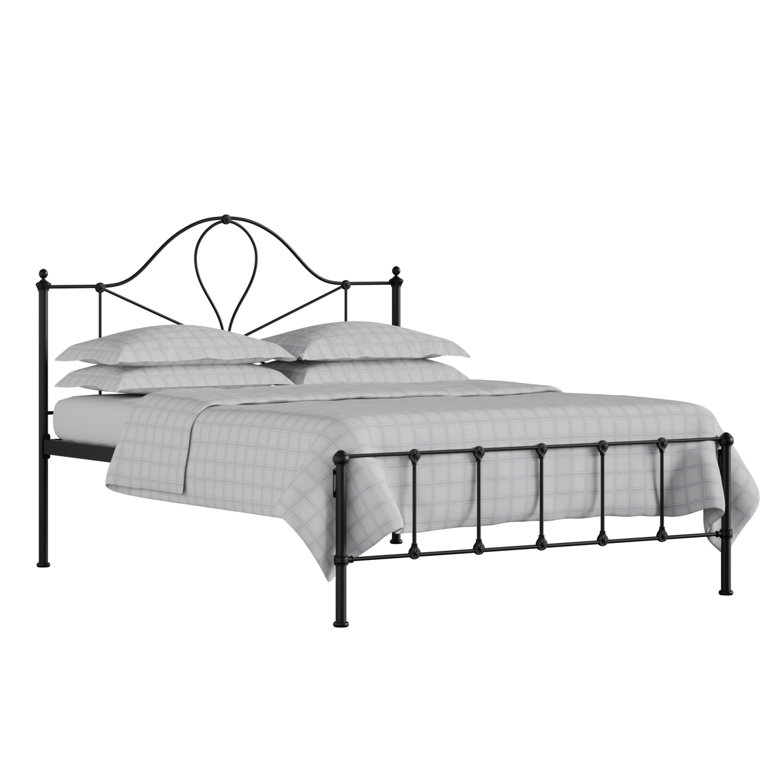 Athena iron/metal bed in black with Juno mattress