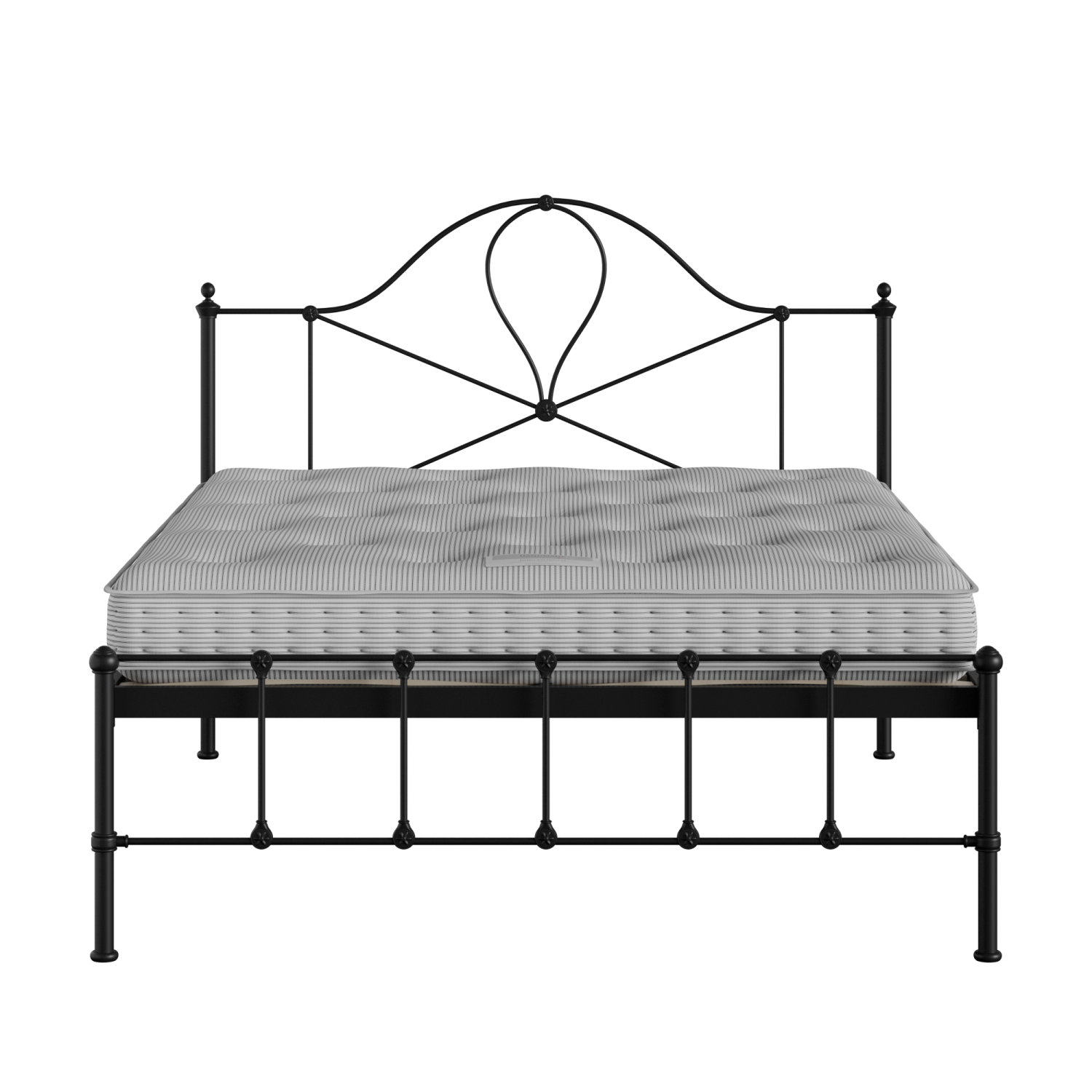 Athena iron/metal bed in black with Juno mattress