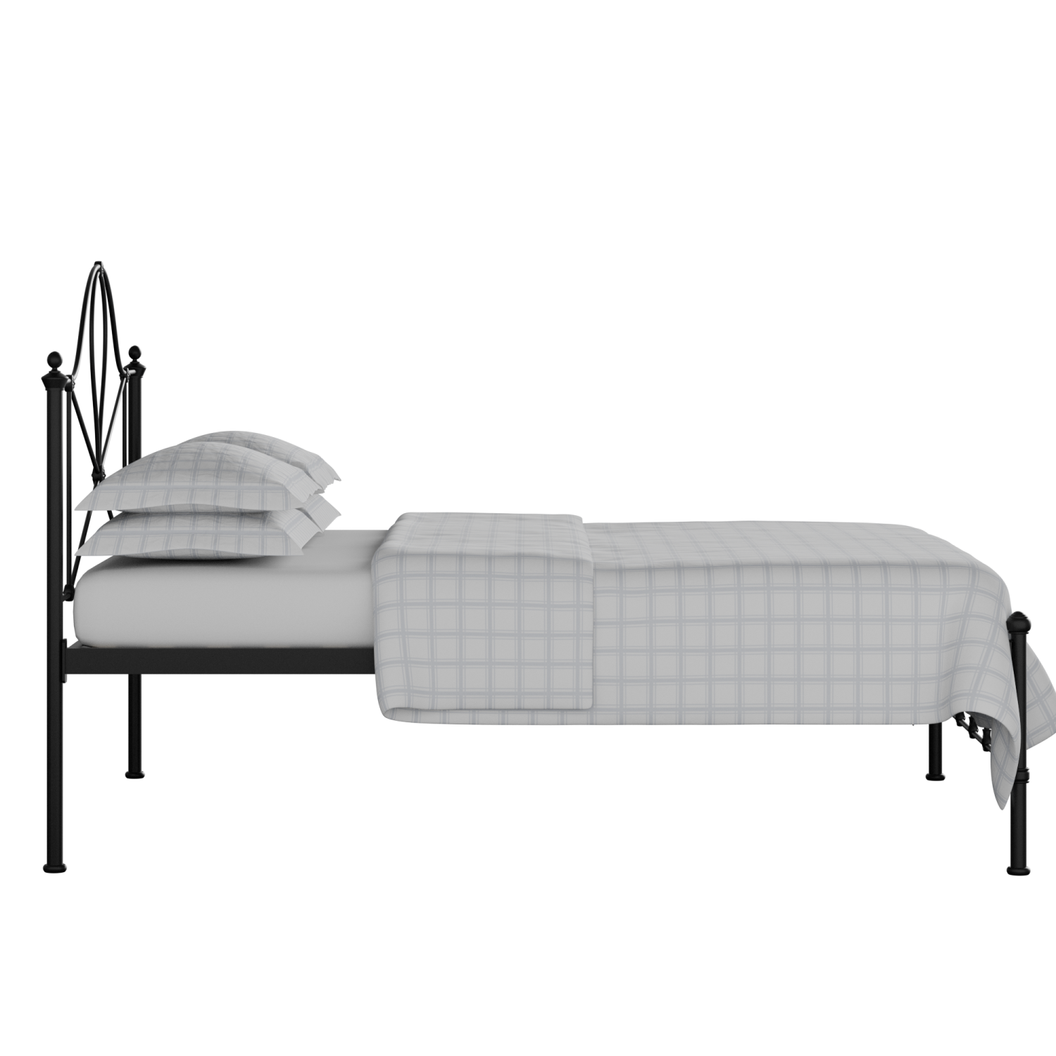 Athena iron/metal bed in black with Juno mattress