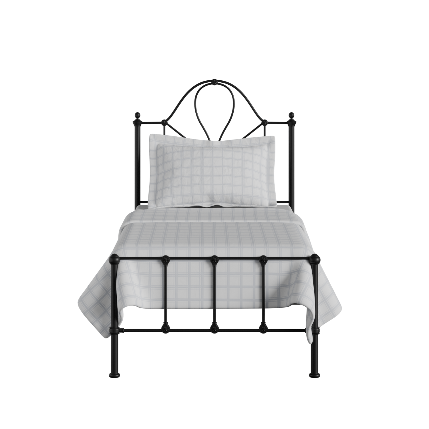 Athena iron/metal single bed in black