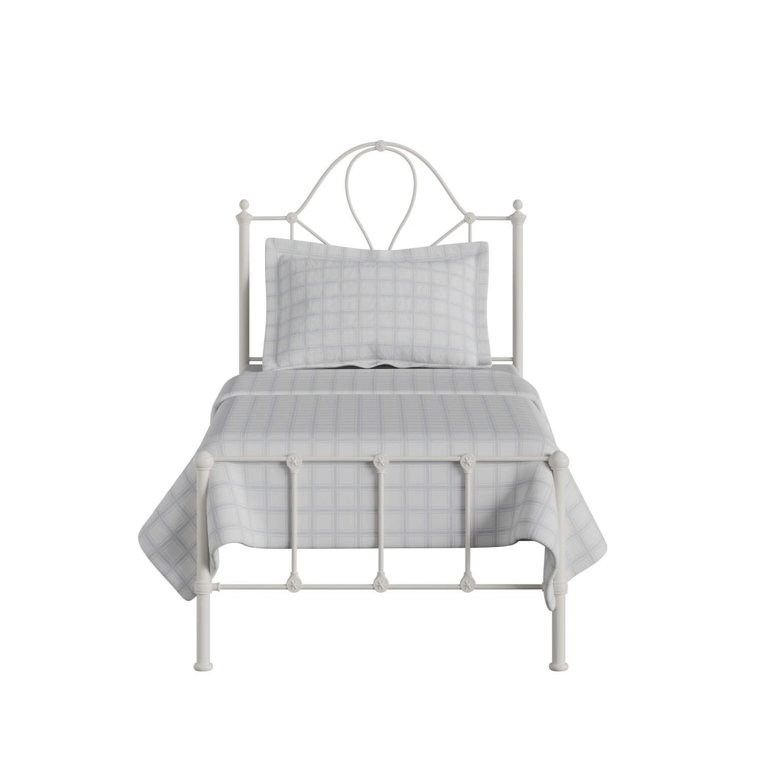 Athena iron/metal single bed in ivory