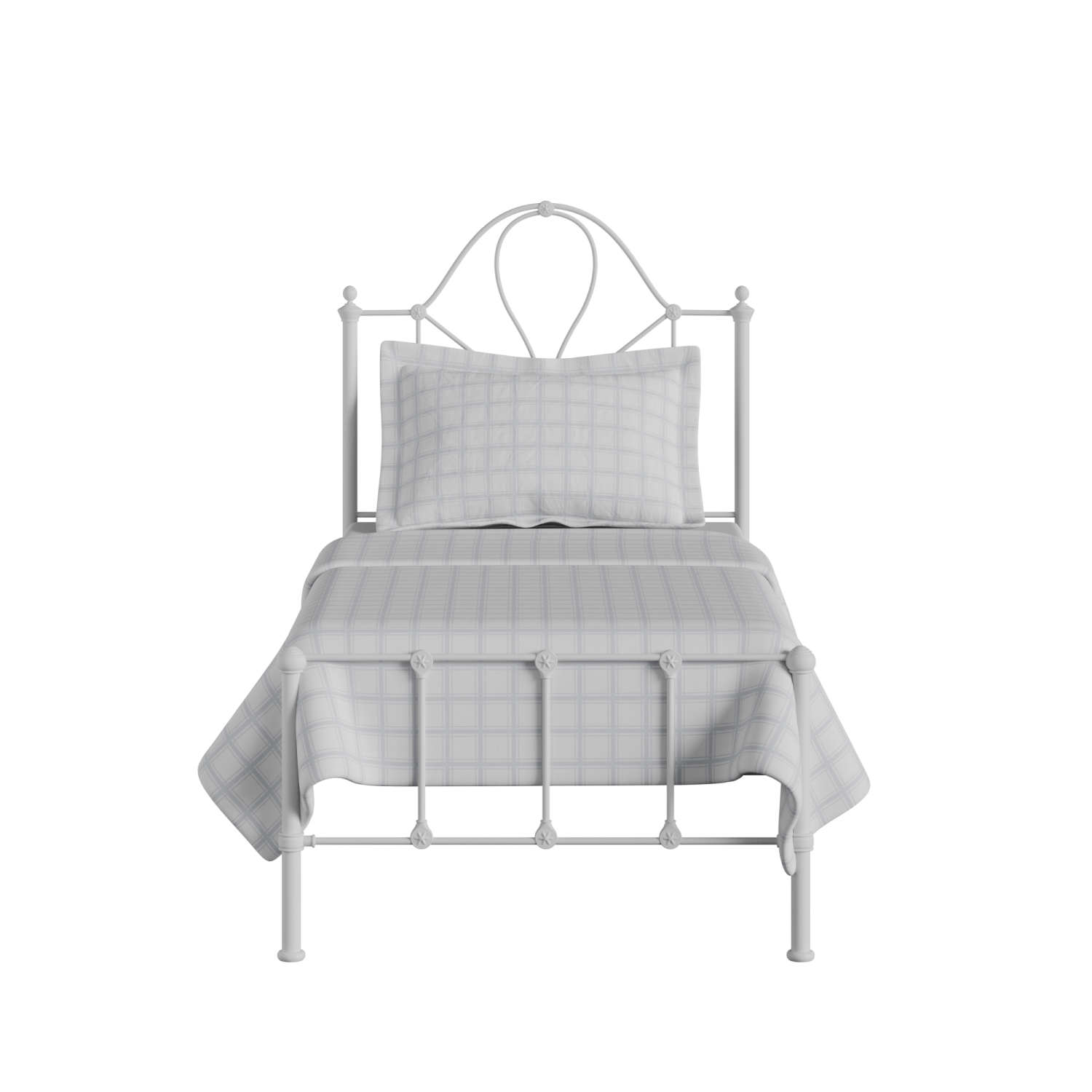 Athena iron/metal single bed in white