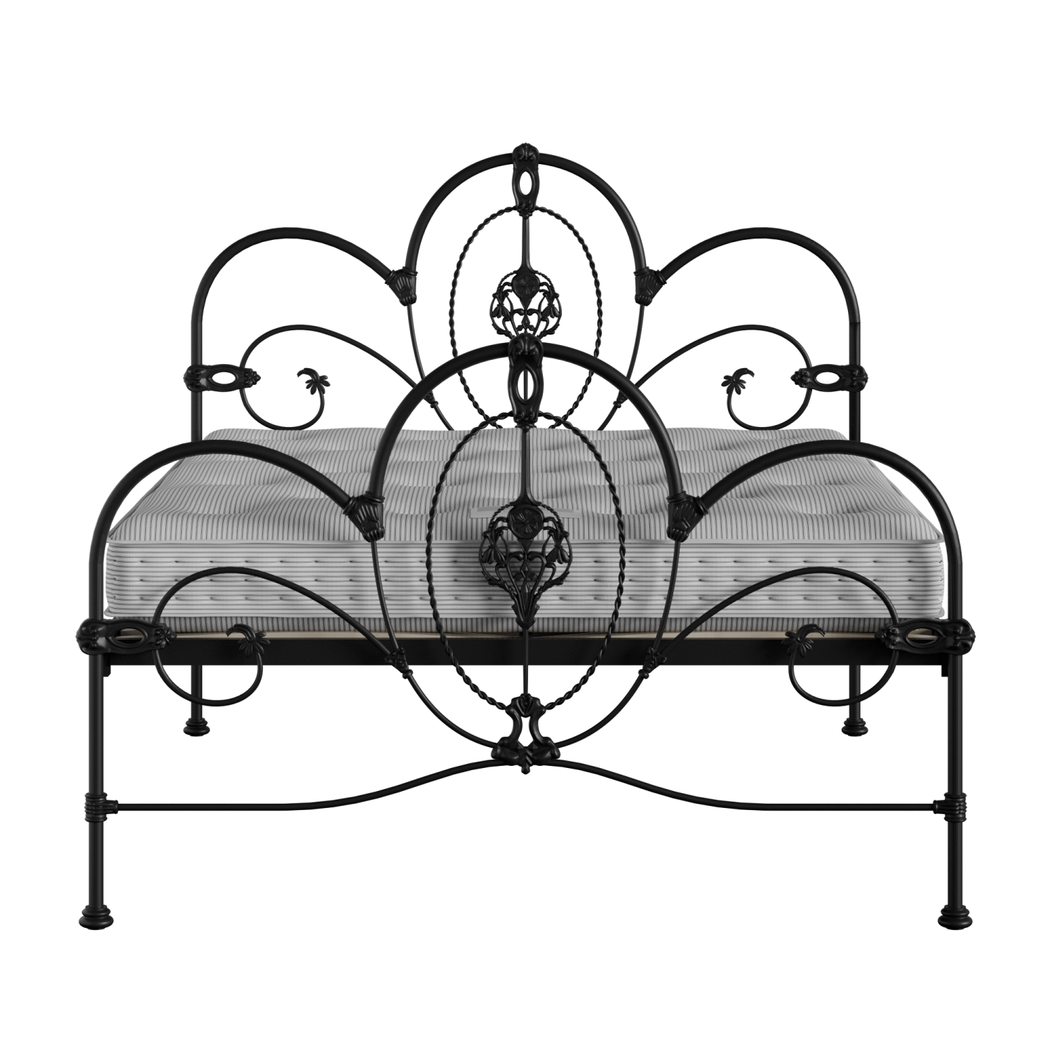 Ballina iron/metal bed in black with Juno mattress