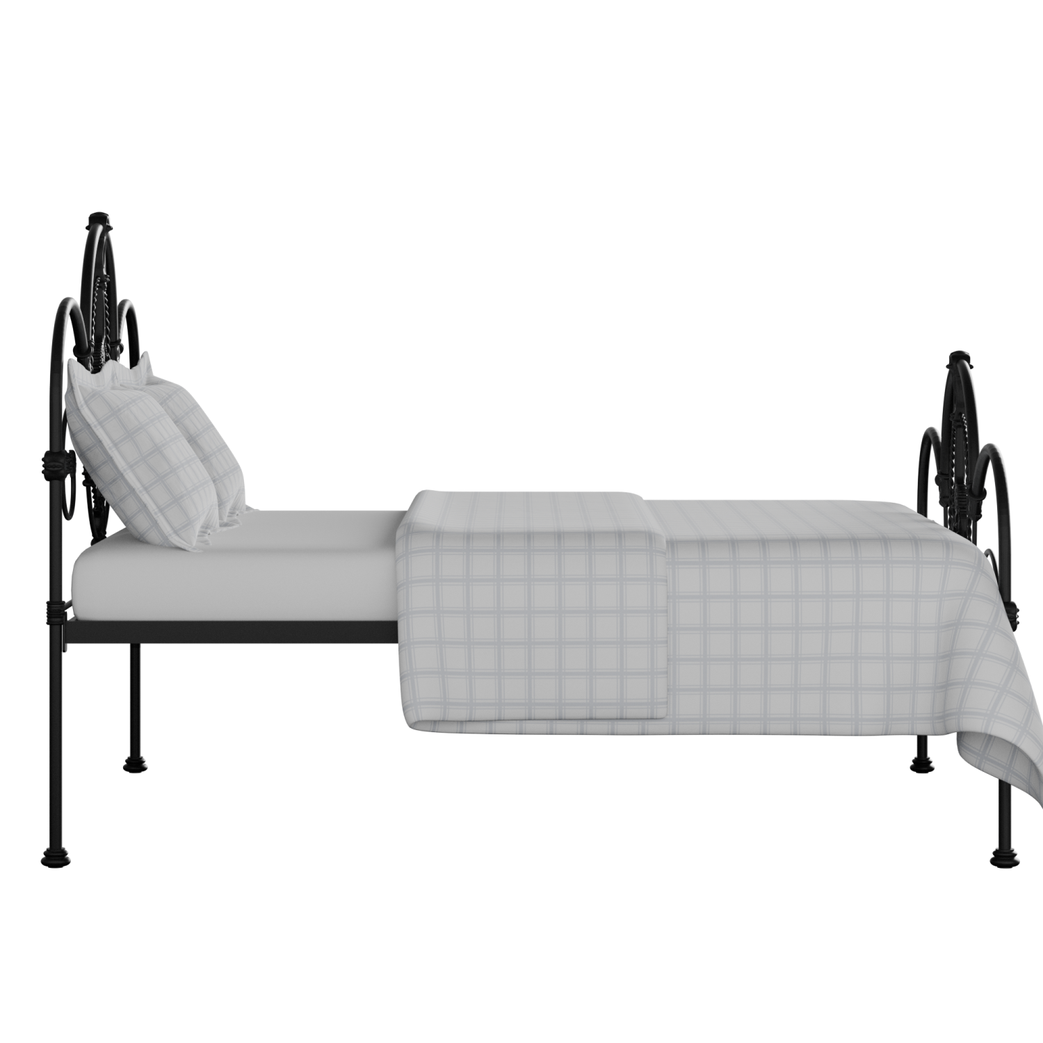 Ballina iron/metal bed in black with Juno mattress