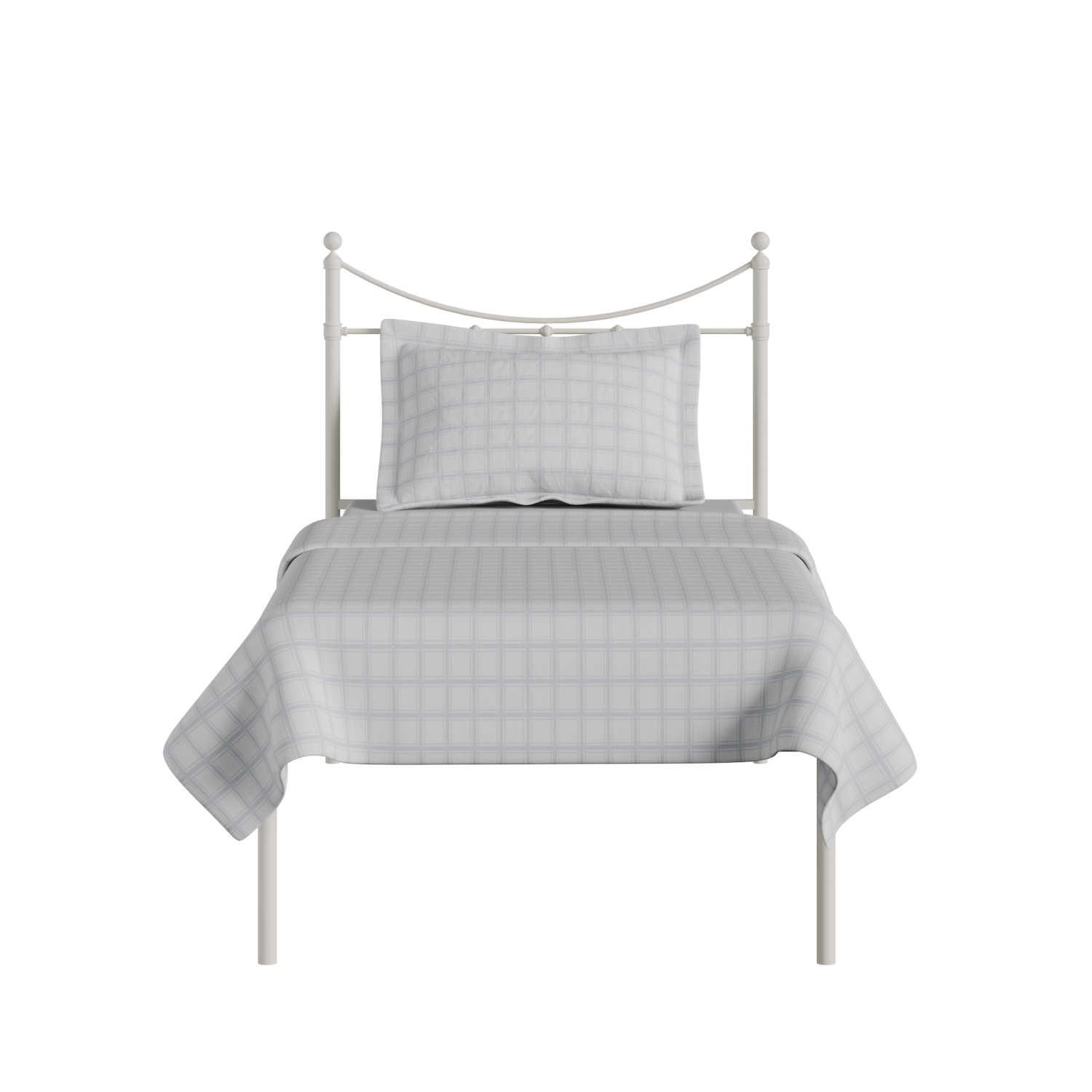 Camden iron/metal single bed in ivory