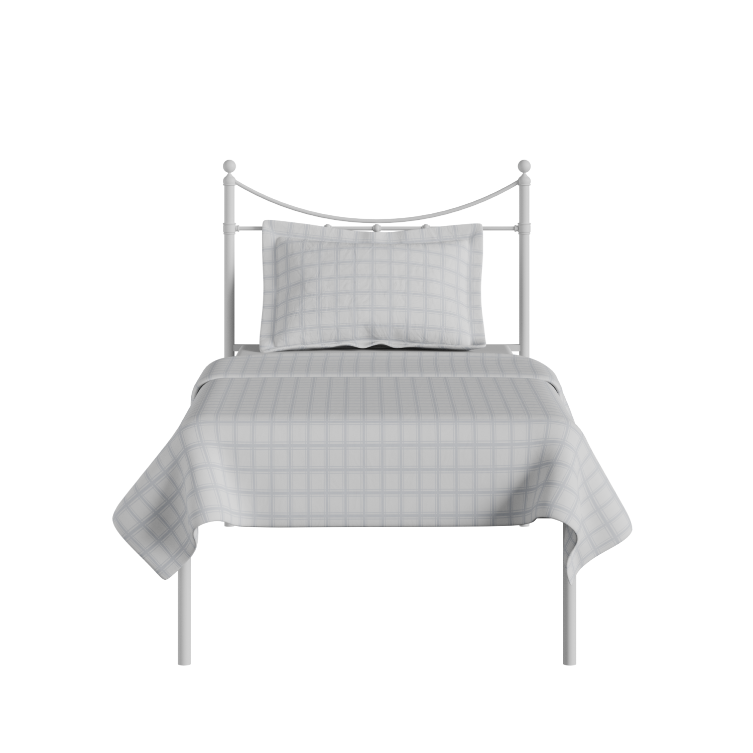 Camden iron/metal single bed in white