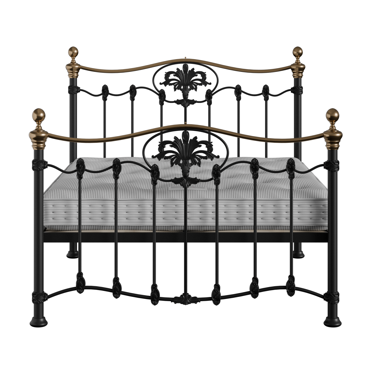 Camolin iron/metal bed in black with Juno mattress