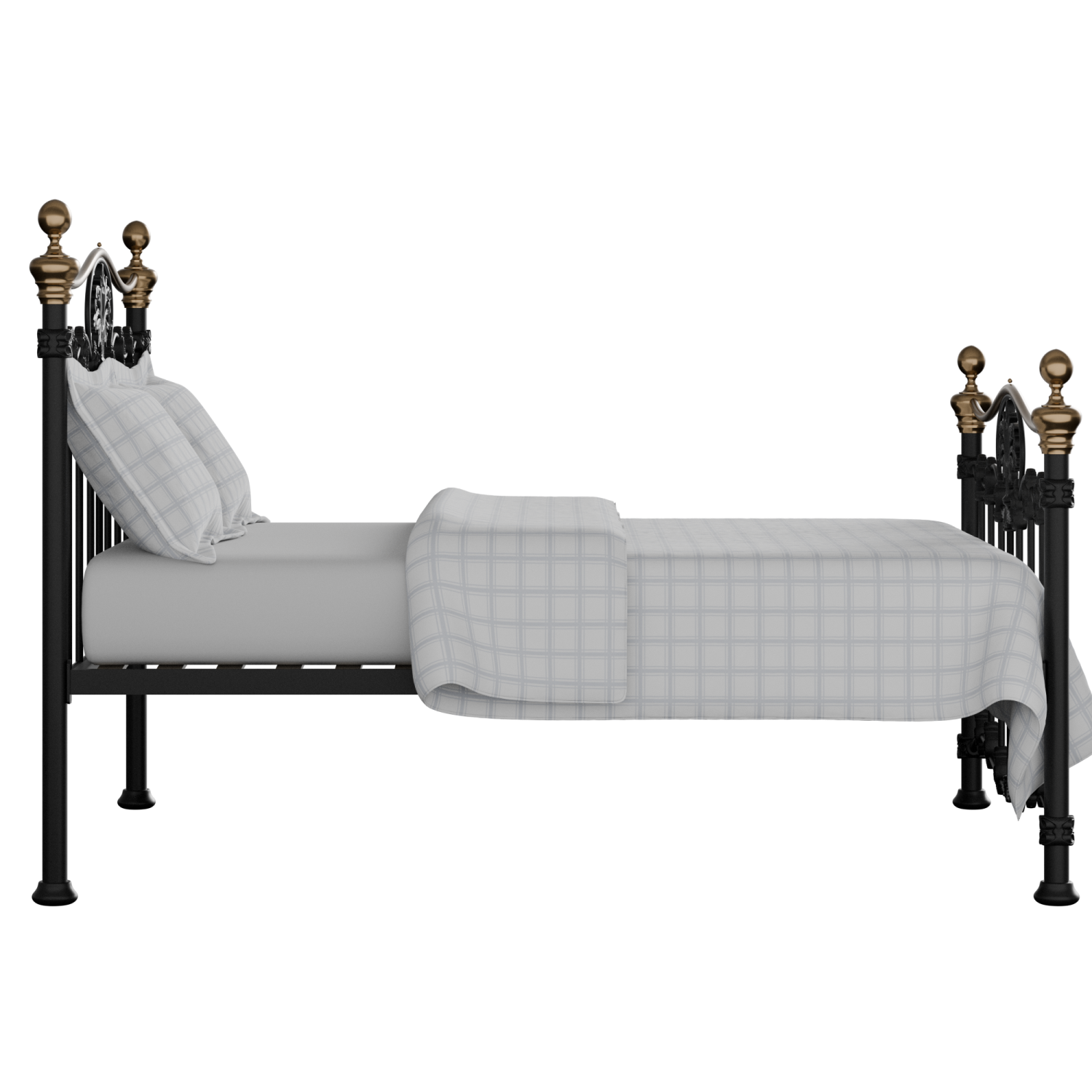 Camolin iron/metal bed in black with Juno mattress