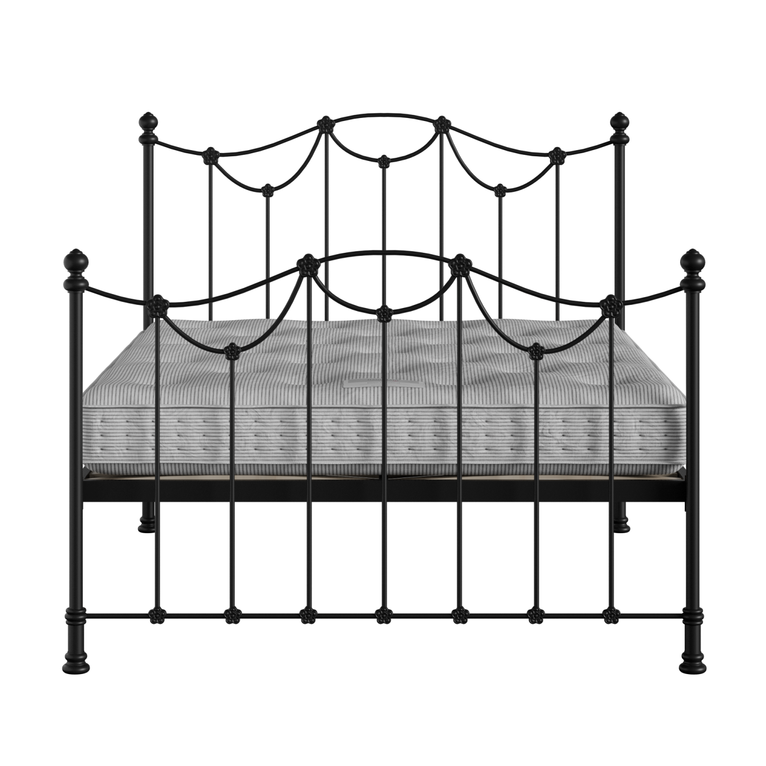Carie iron/metal bed in black with Juno mattress