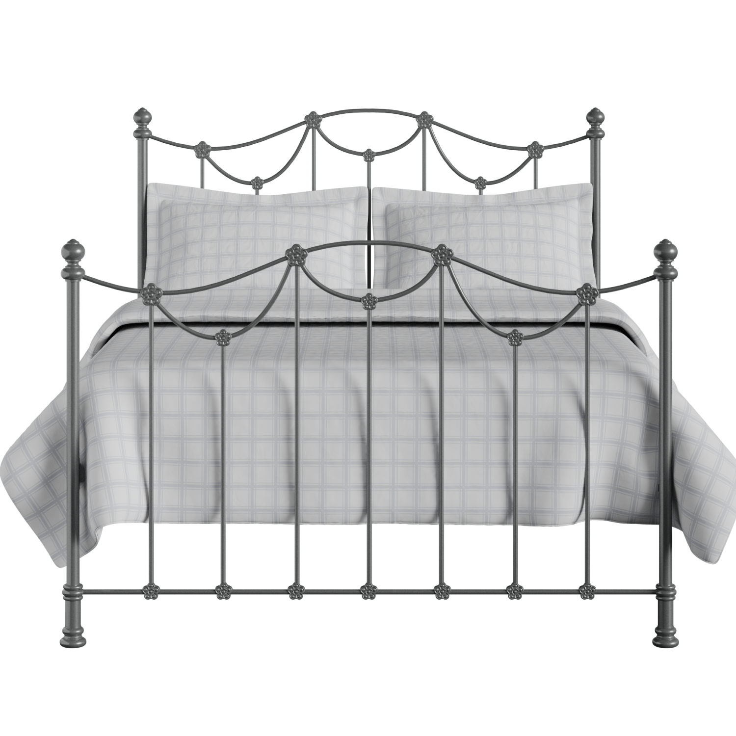 Carie iron/metal bed in pewter
