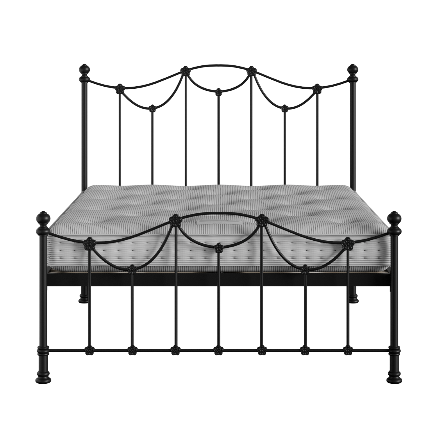 Carie Low Footend iron/metal bed in black with Juno mattress