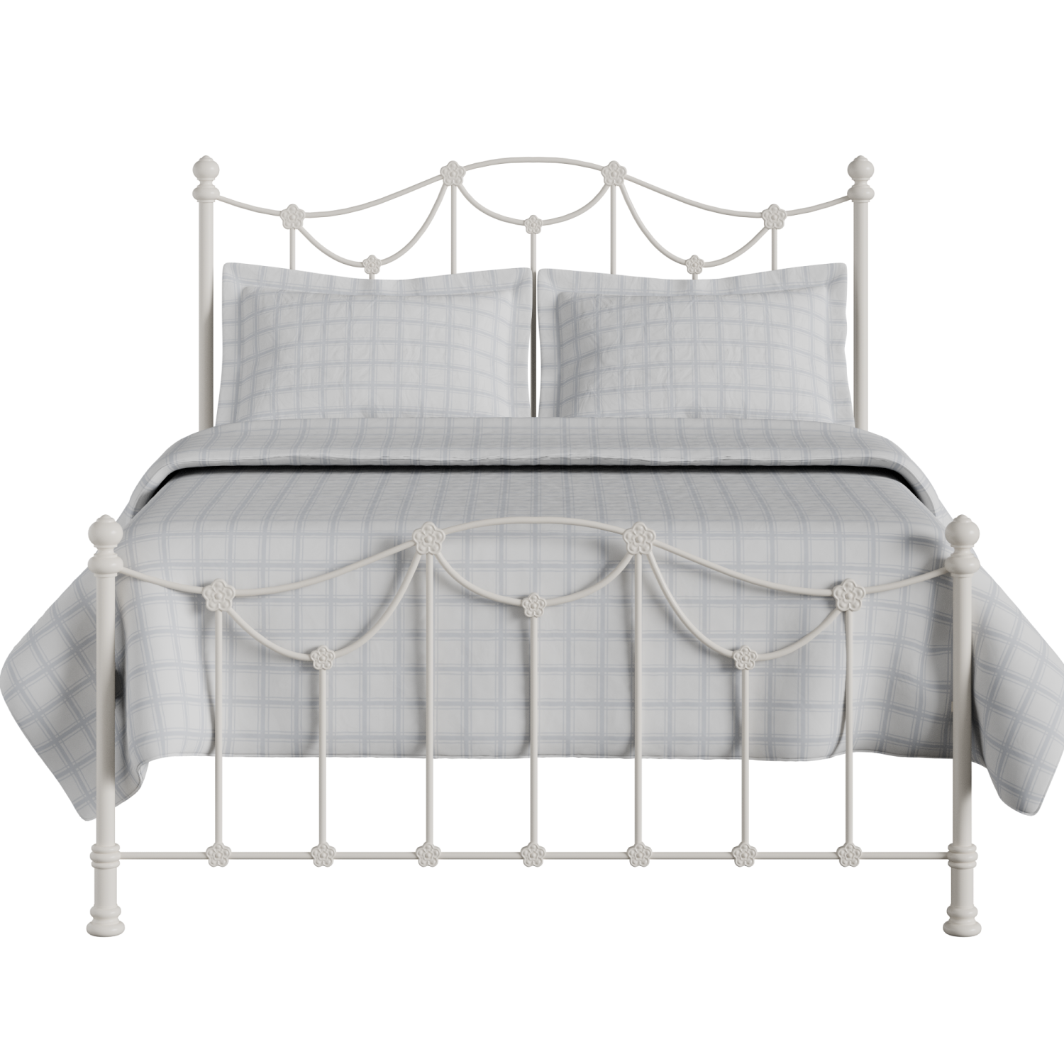 Carie Low Footend iron/metal bed in ivory