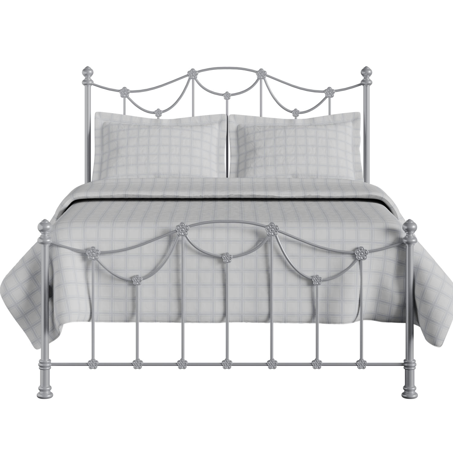 Carie Low Footend iron/metal bed in silver