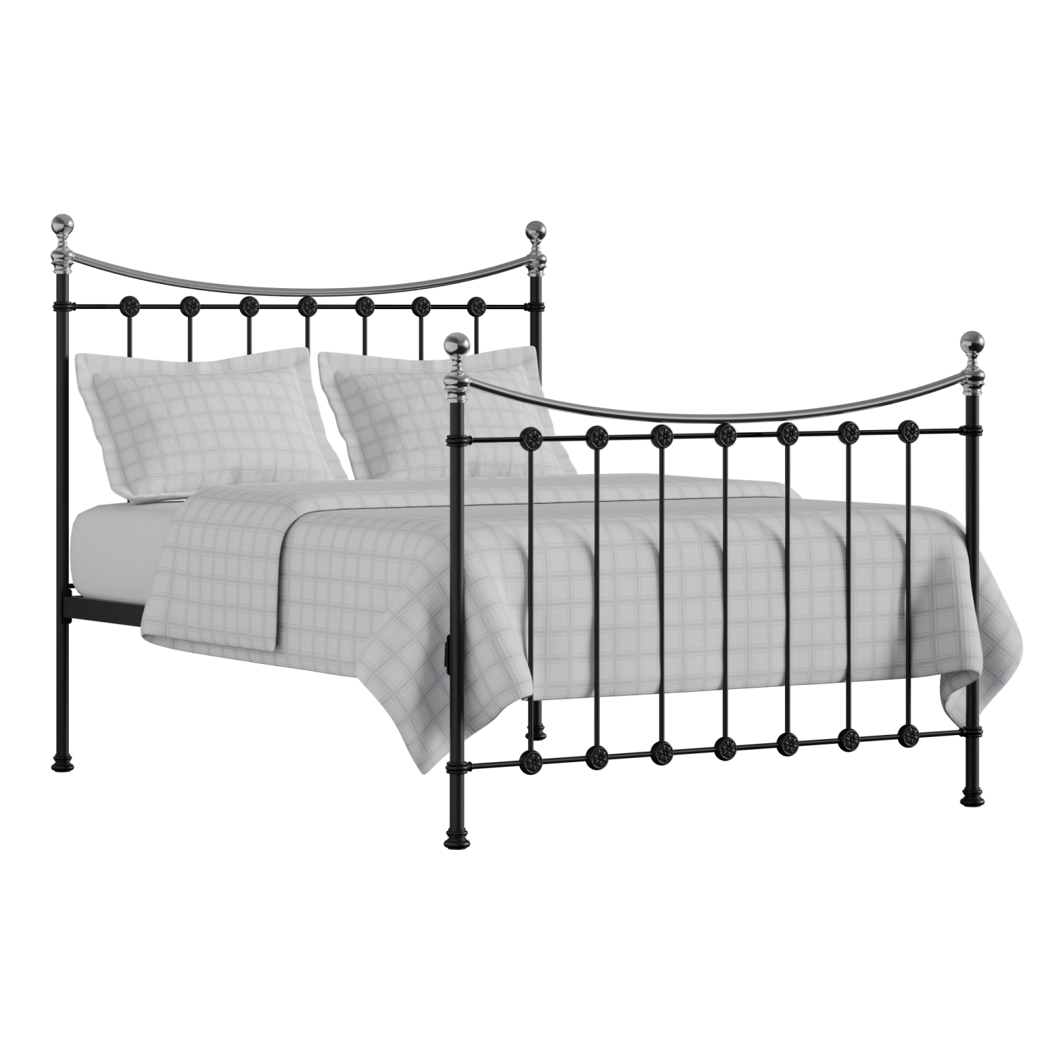 Carrick Chromo iron/metal bed in black with Juno mattress