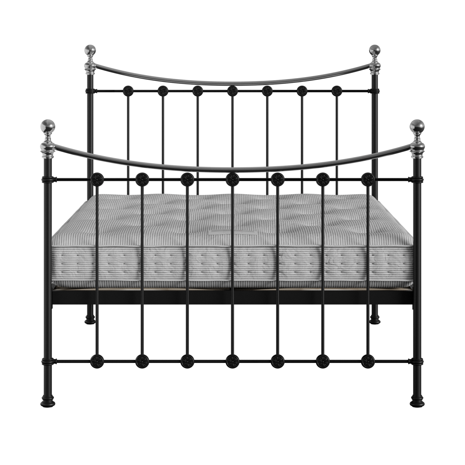 Carrick Chromo iron/metal bed in black with Juno mattress