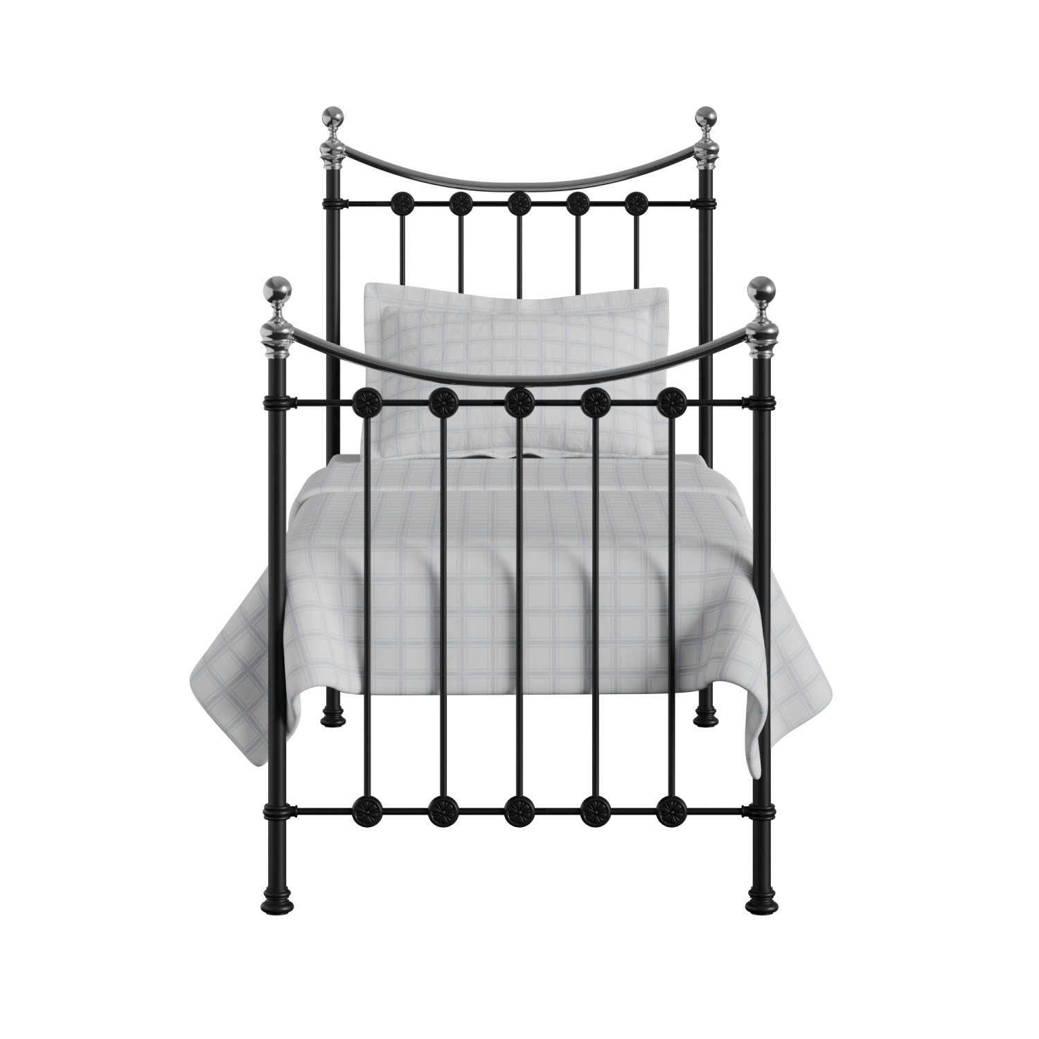 Carrick Chromo iron/metal single bed in black