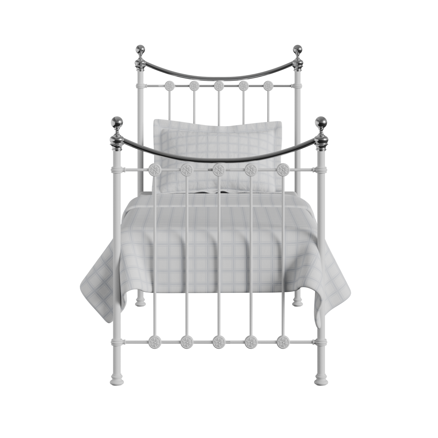 Carrick Chromo iron/metal single bed in white