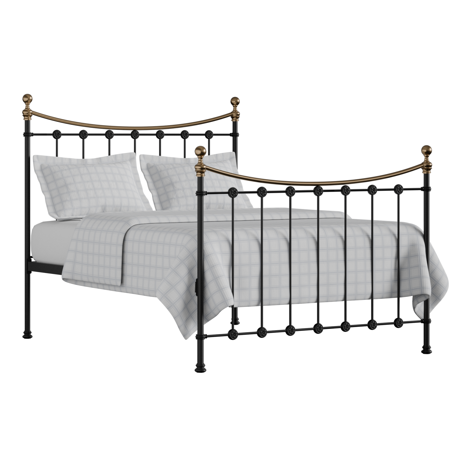 Carrick cama de metal en negro con colchón