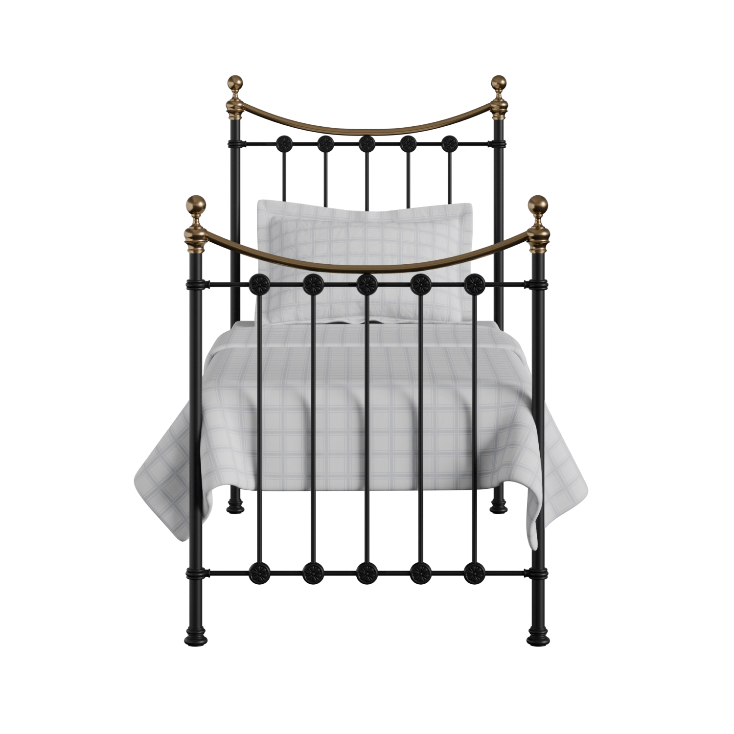 Carrick cama individual de metal en negro