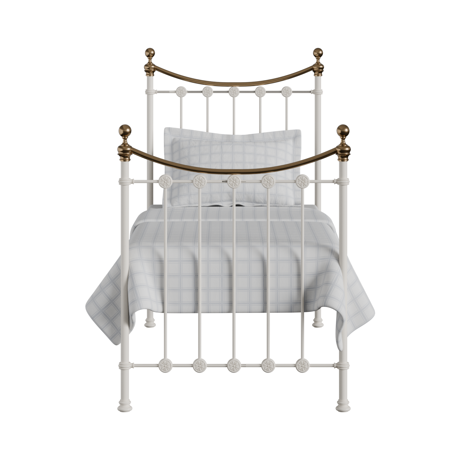 Carrick cama individual de metal en crema