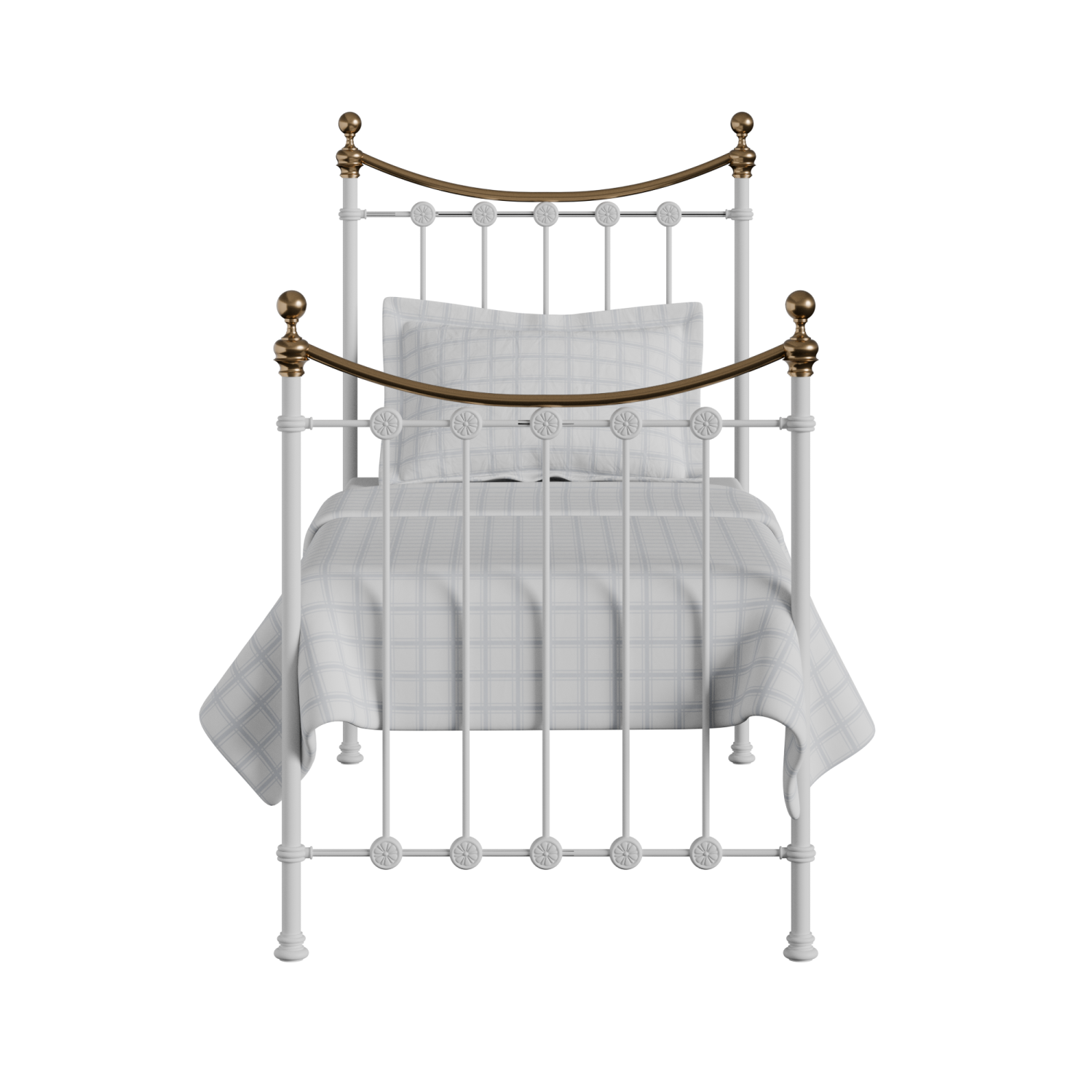 Carrick cama individual de metal en blanco